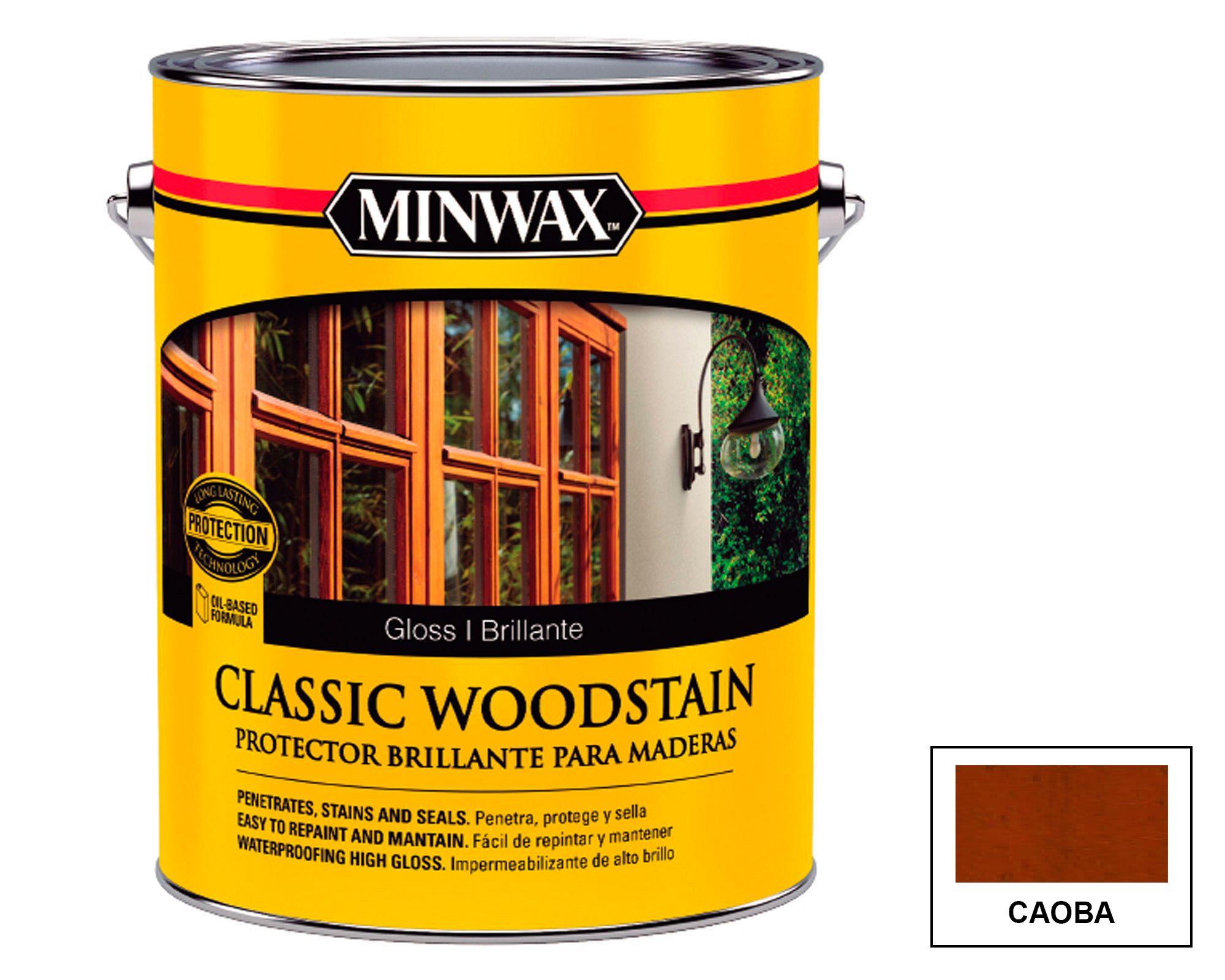 Protector de madera 1 galón Classic woodstain caoba brillo Minwax-2