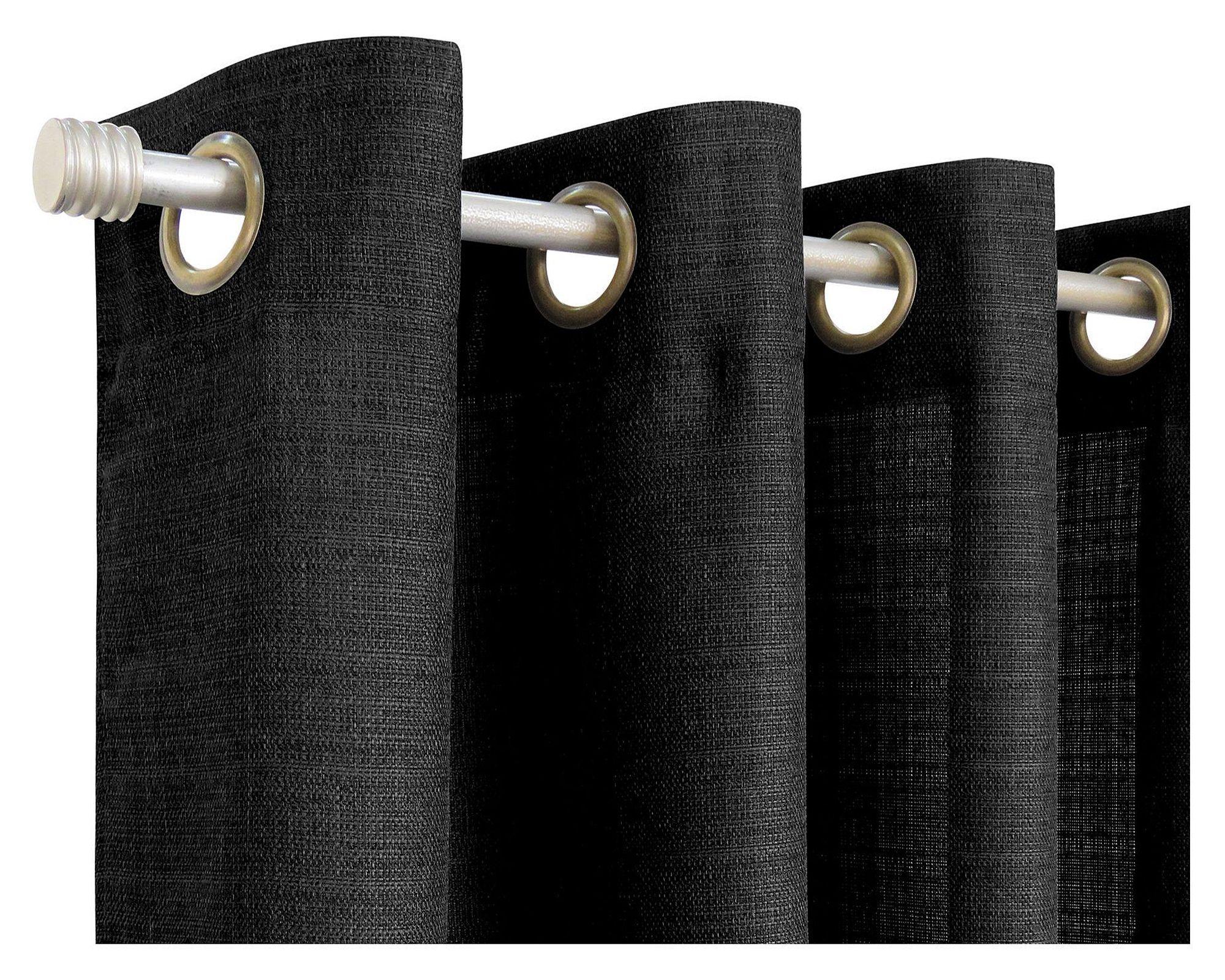 Set cortina 140x220 cm Mónaco negro Idetex-0