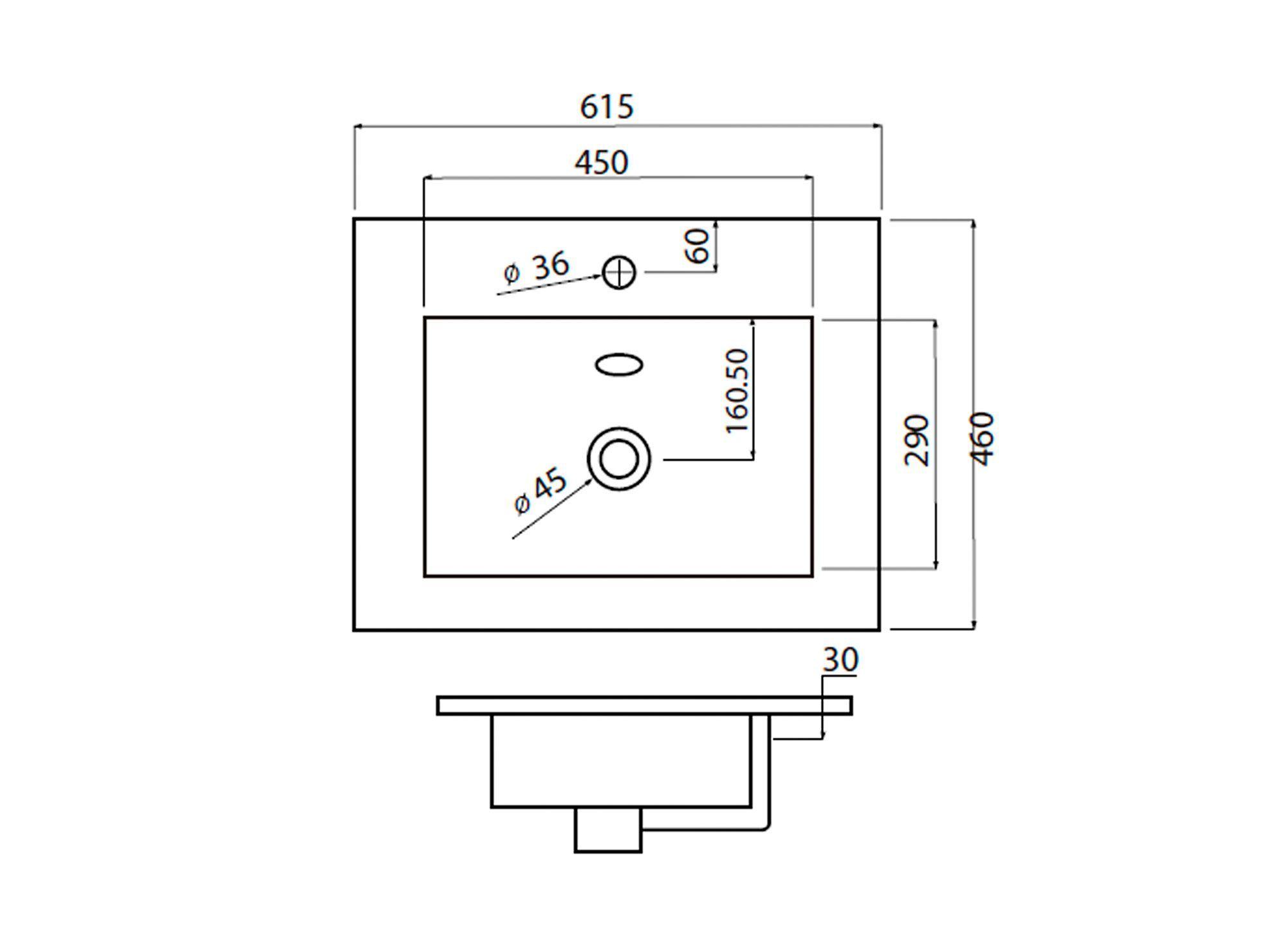 Cubierta vanitorio 46x61,5 cm Ermes blanco Stretto-4