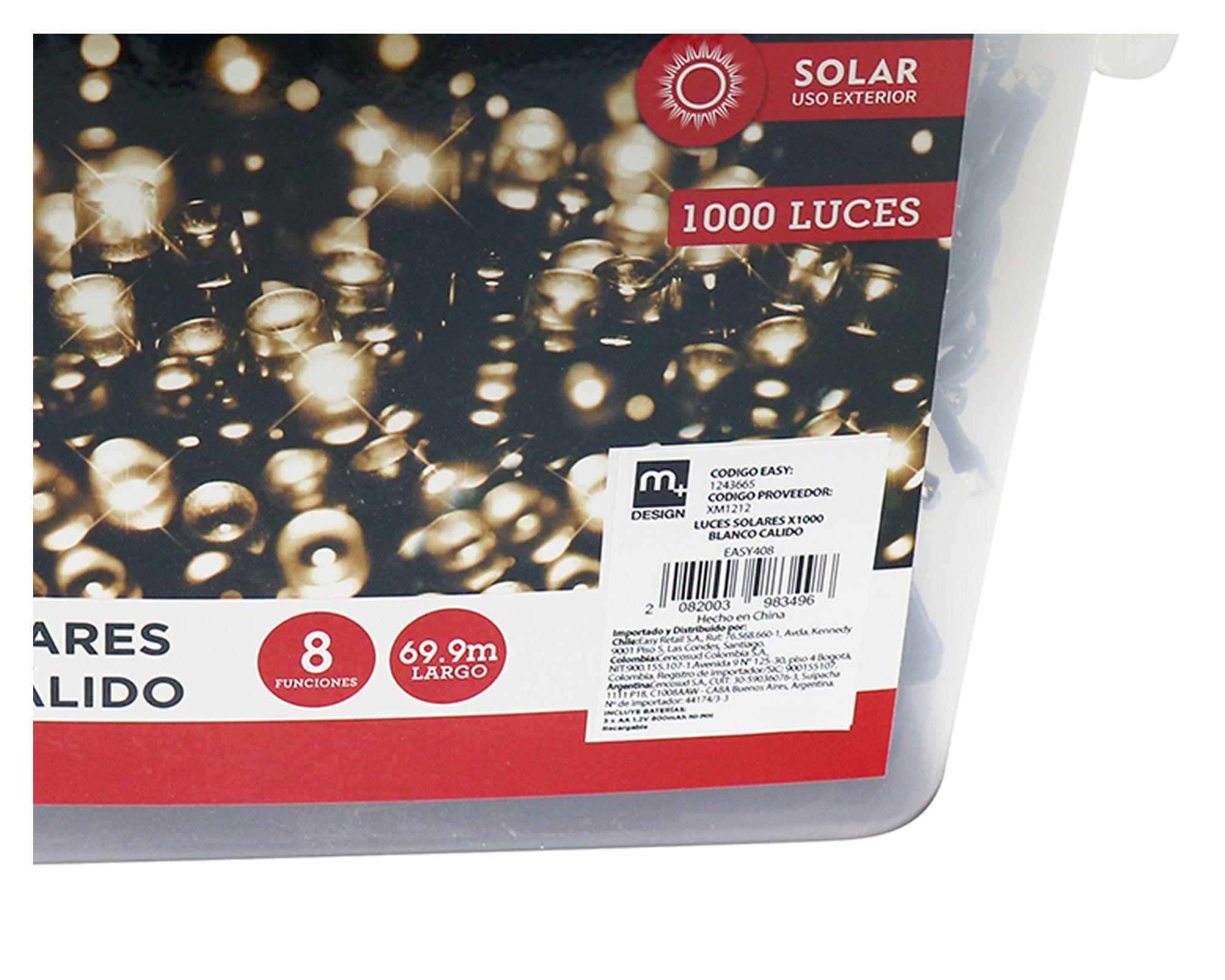 1000 Luces de navidad solares luz cálida-2