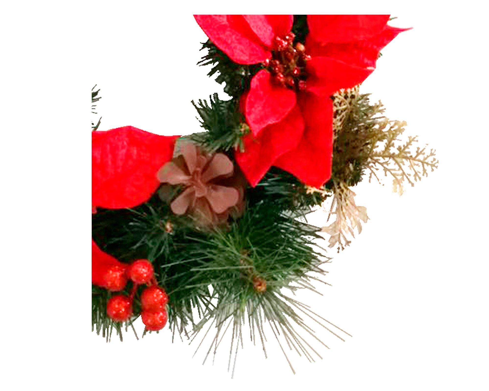 Corona 40 cm Poinsettia rojo-1