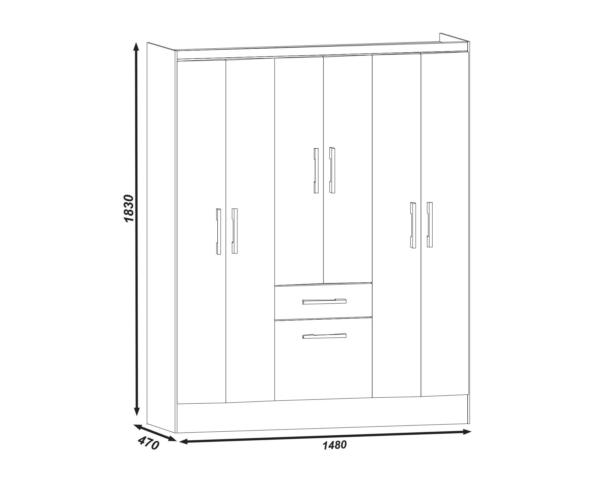 Clóset 6 puertas 1 cajón 1 zapatero moca M+Design-5