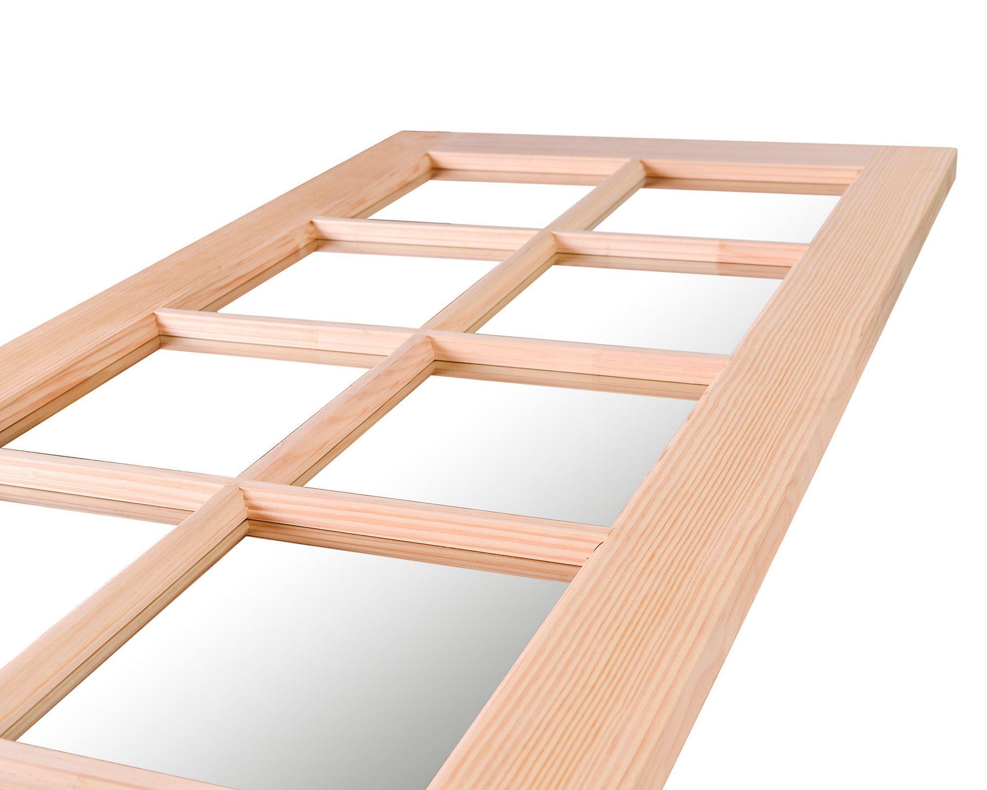 Puerta Pino Radiata Sevillana 90x220 cm 10 Vidrios Moldupanel-2