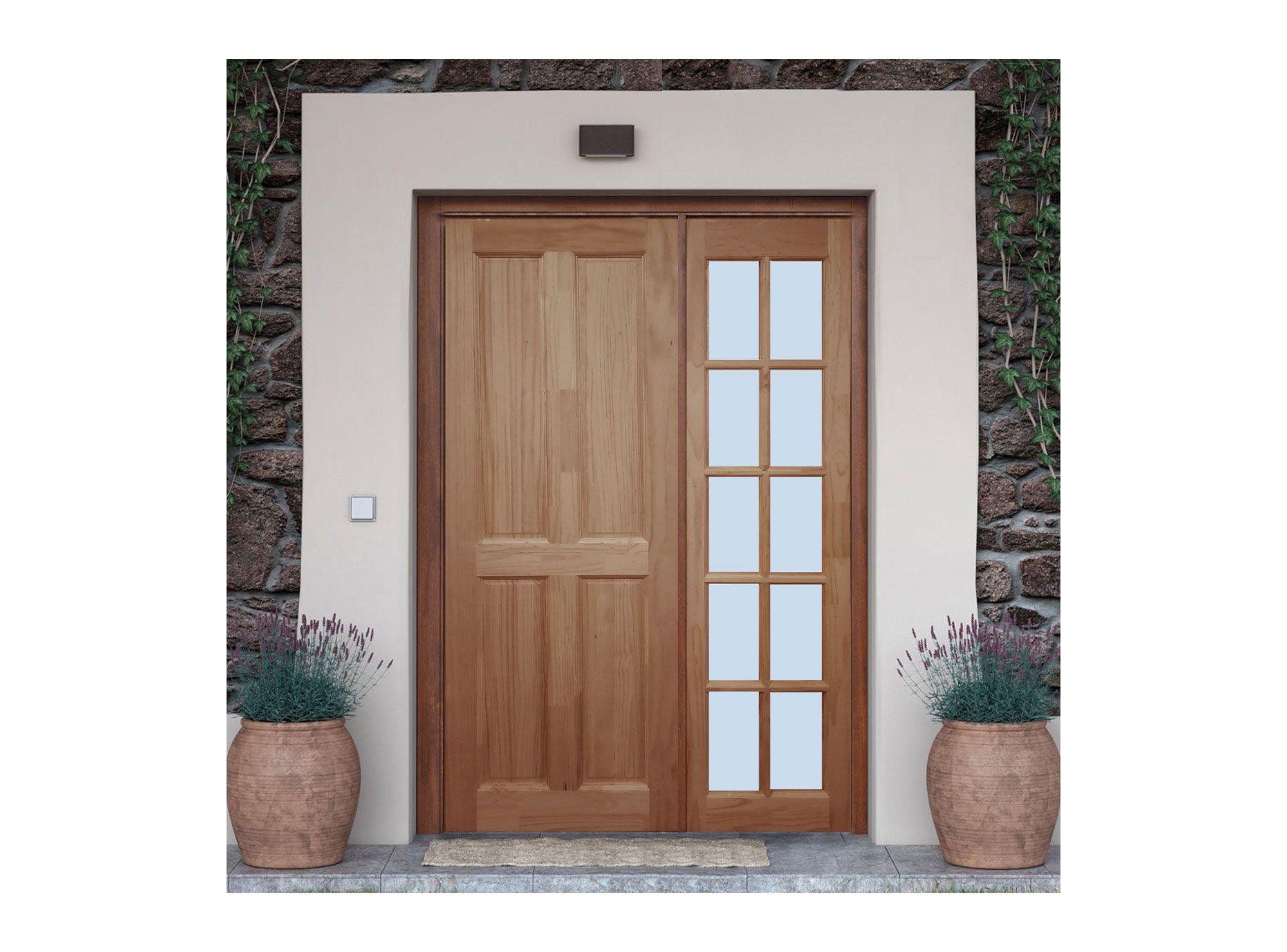 Mampara Pino Radiata Sevillana 55x200 cm 10 Vidrios Moldupanel-4