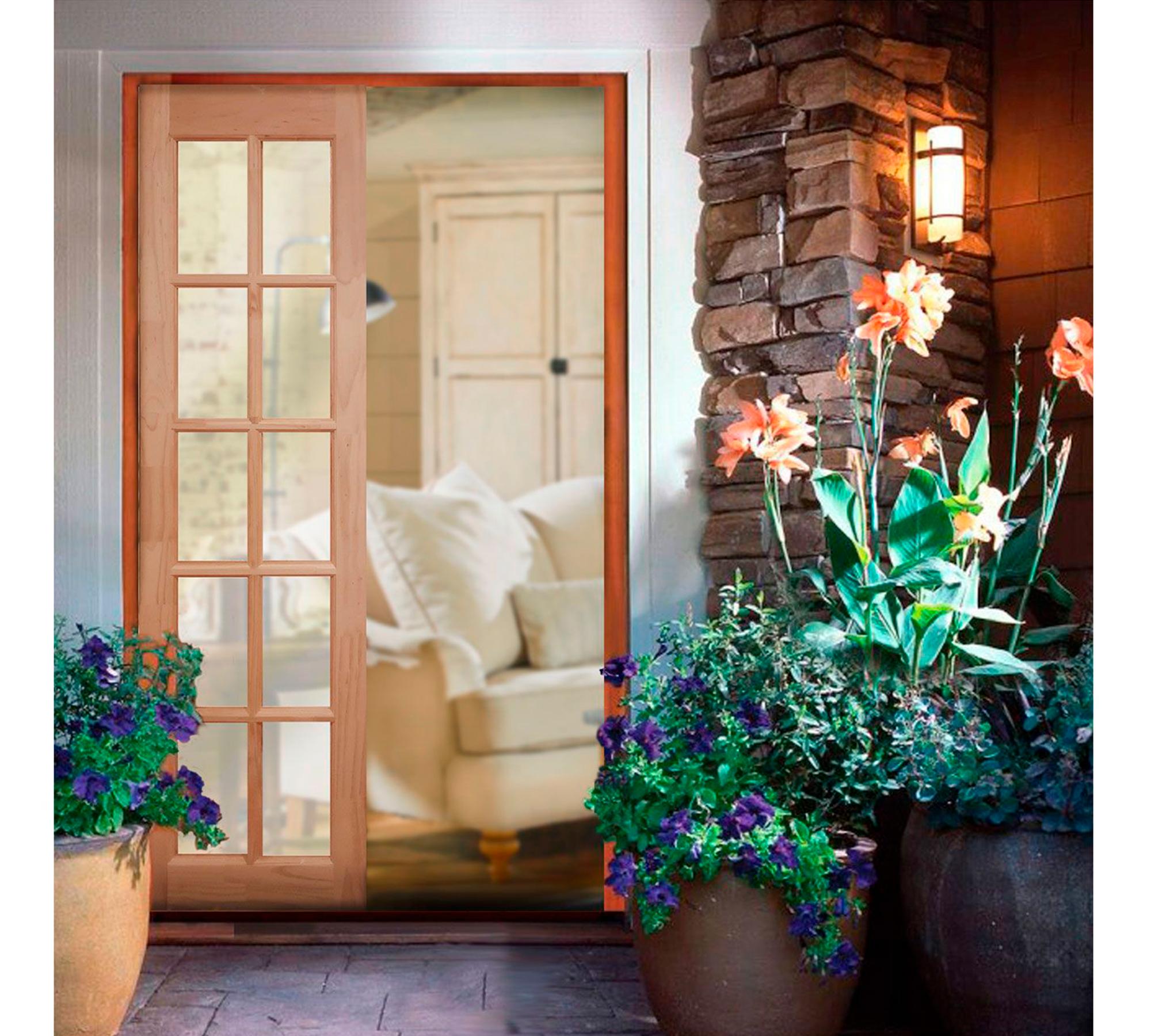 Mampara Pino Radiata Sevillana 55x200 cm 10 Vidrios Moldupanel-0