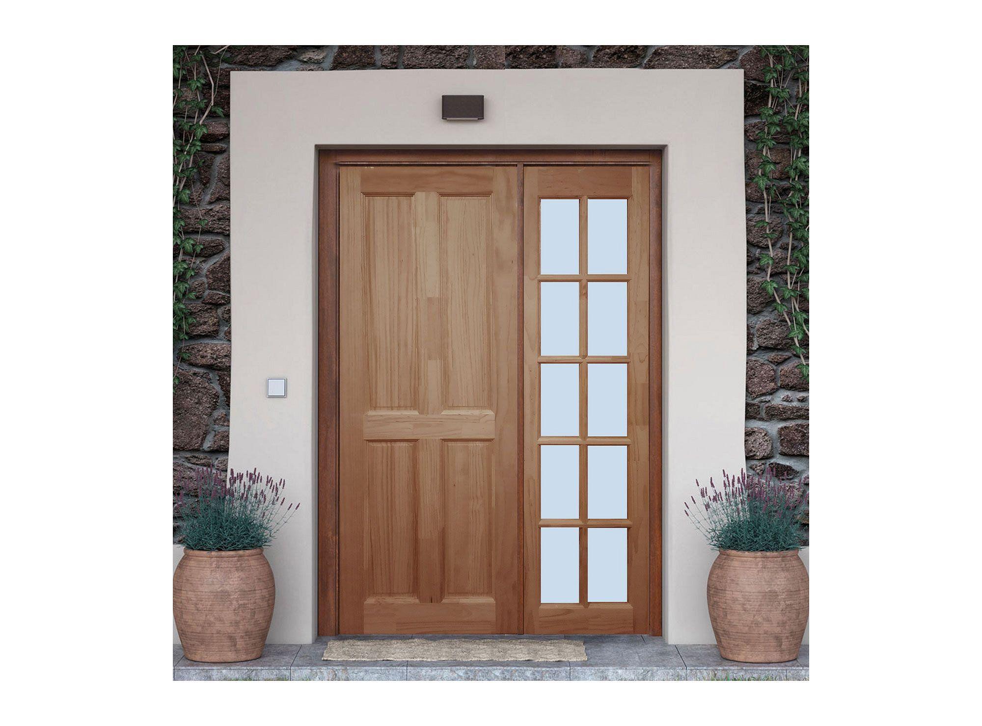 Mampara Pino Radiata Sevillana 55x210 cm 10 Vidrios Moldupanel-4