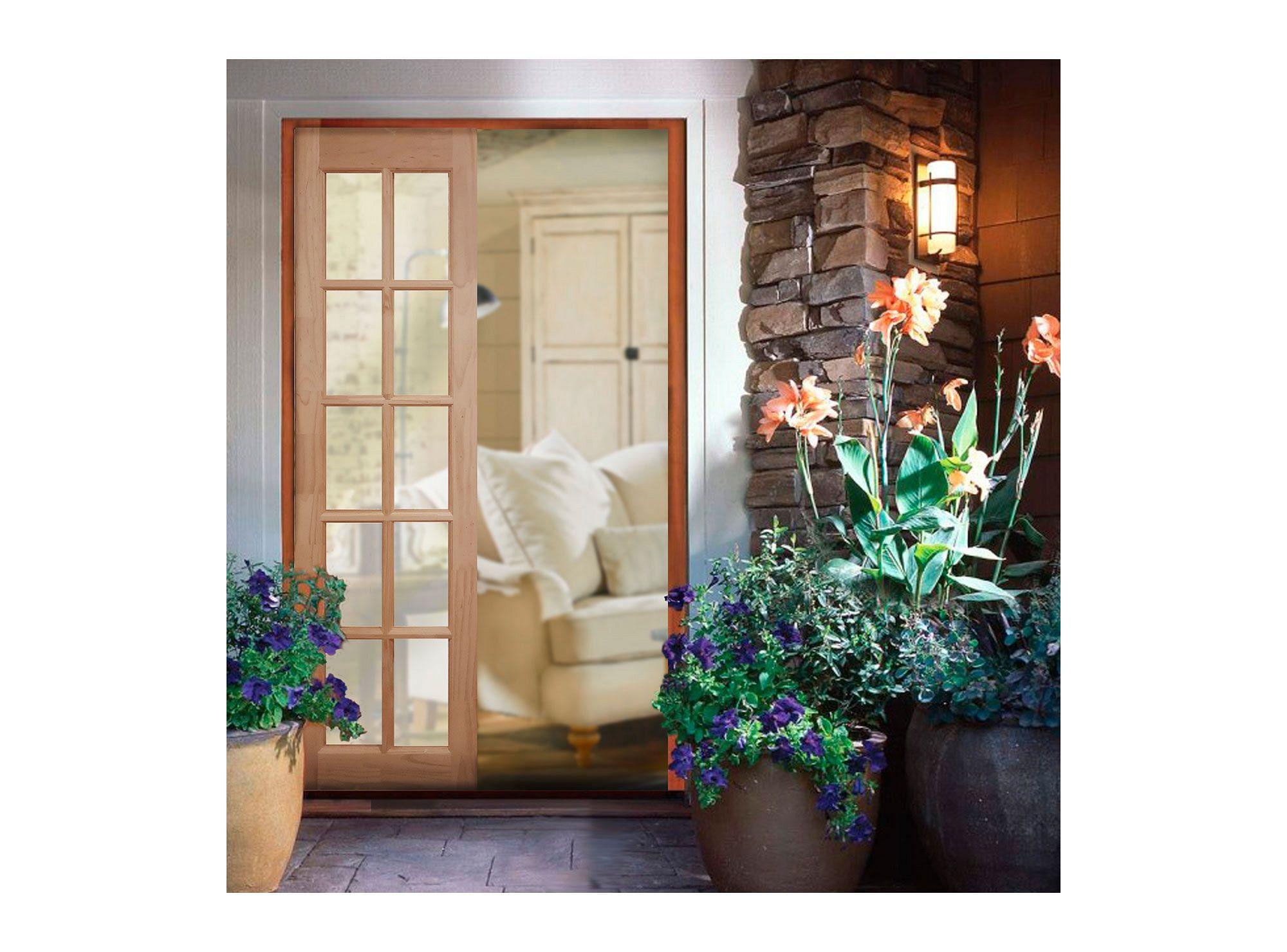 Mampara Pino Radiata Sevillana 60x230 cm 10 Vidrios Moldupanel-2