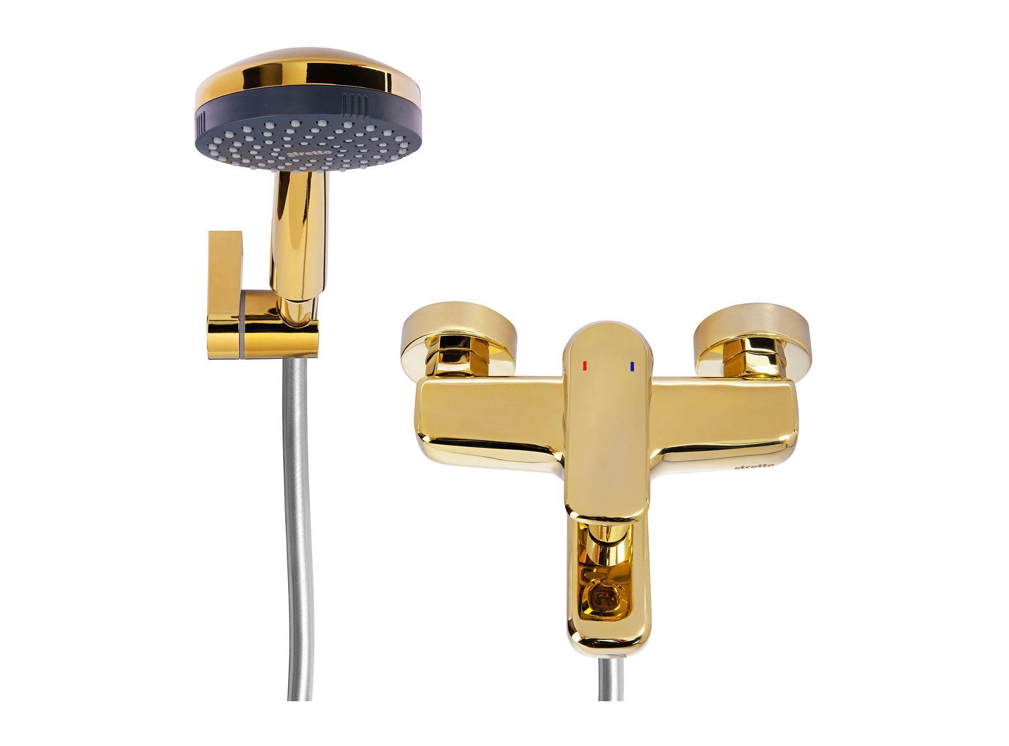 Combinación tina ducha Marsella dorado Stretto-1