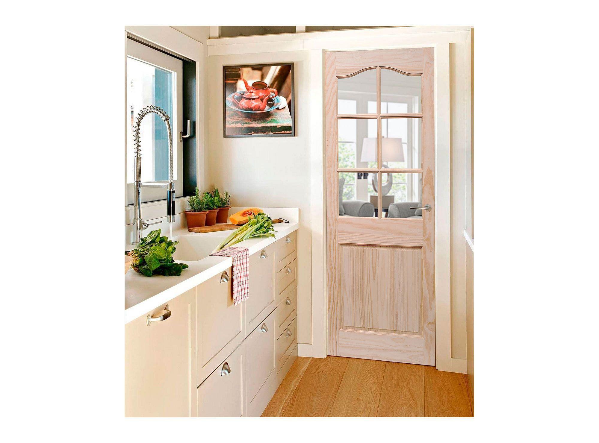 Puerta Pino Radiata Colico 6 vidrios 80x210 cm Moldupanel-2