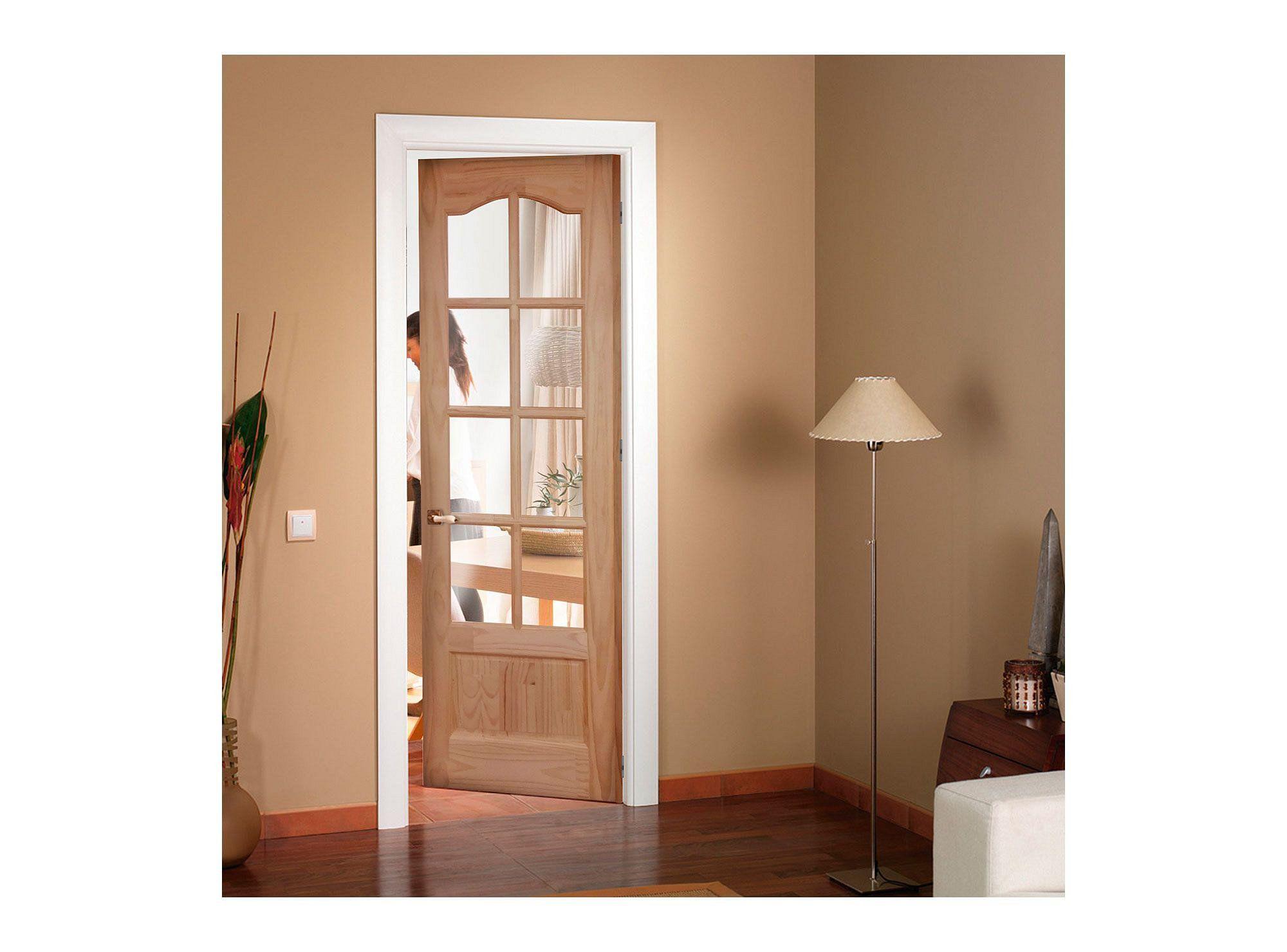 Puerta Pino Radiata Caburga 75x220 cm 8 Vidrios Moldupanel-2
