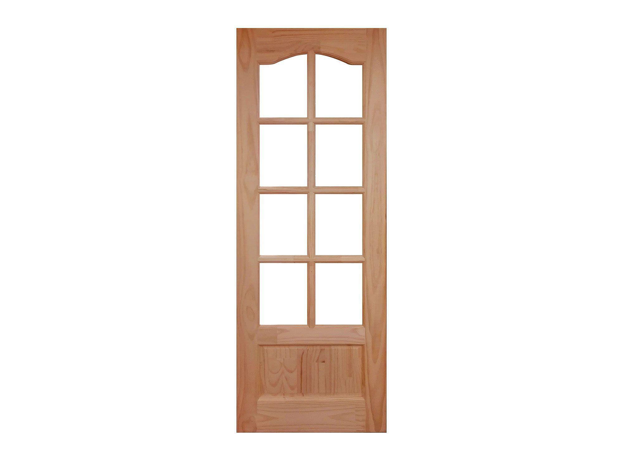 Puerta Pino Radiata Caburga 75x220 cm 8 Vidrios Moldupanel-1