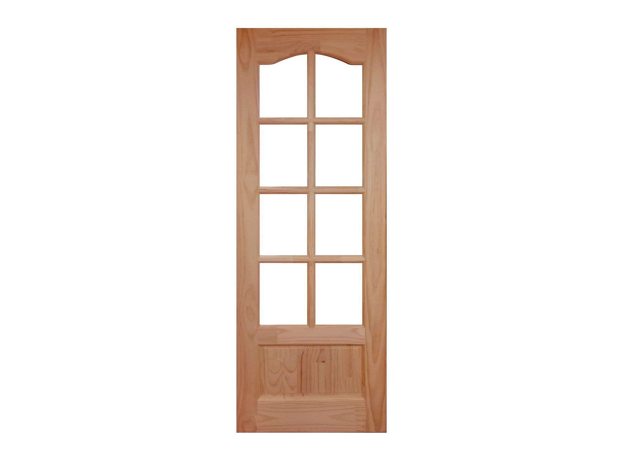 Puerta Pino Radiata Caburga 90x210 cm 8 Vidrios Moldupanel-1