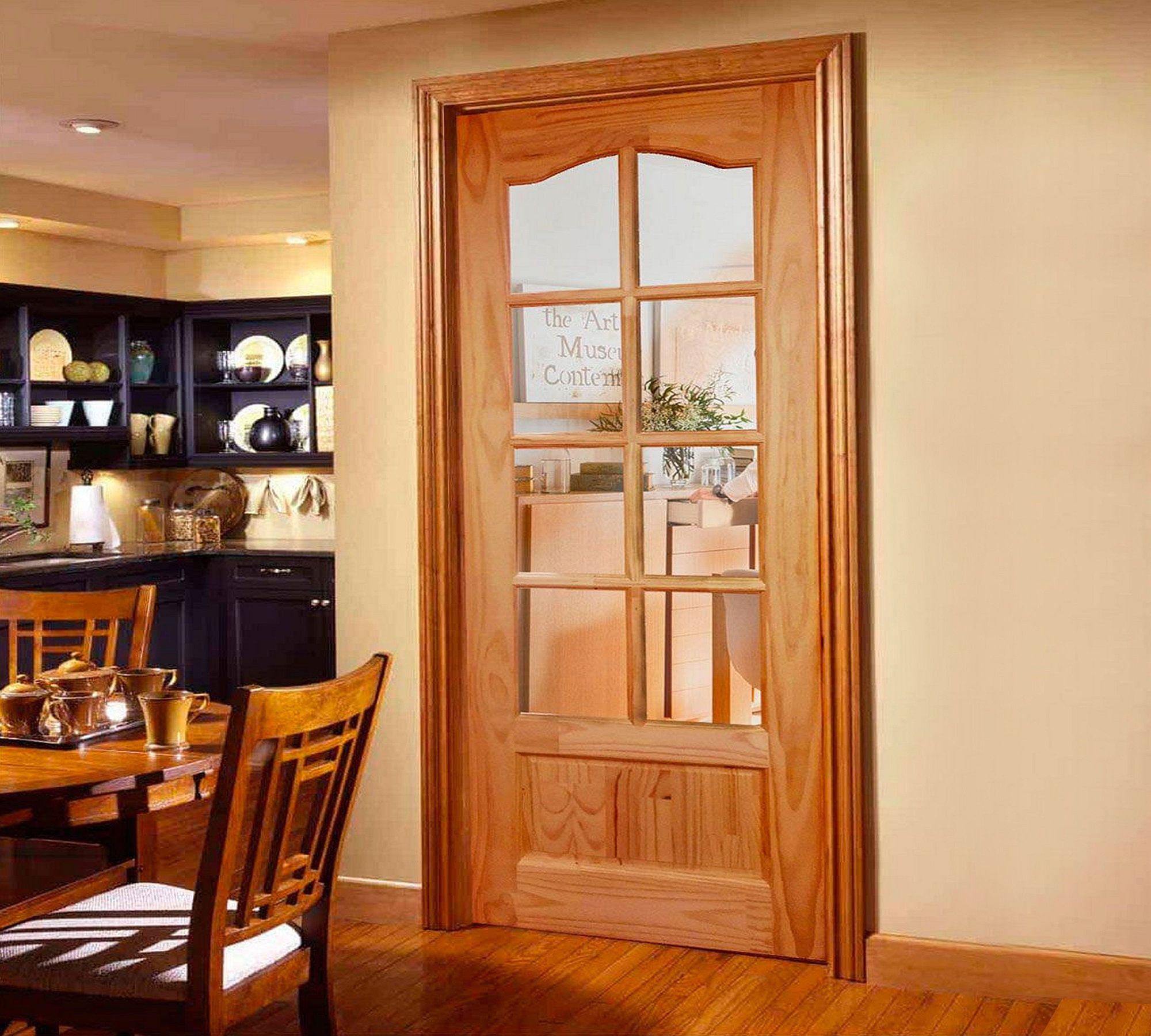 Puerta Pino Radiata Caburga 85x210 cm 8 Vidrios Moldupanel-0