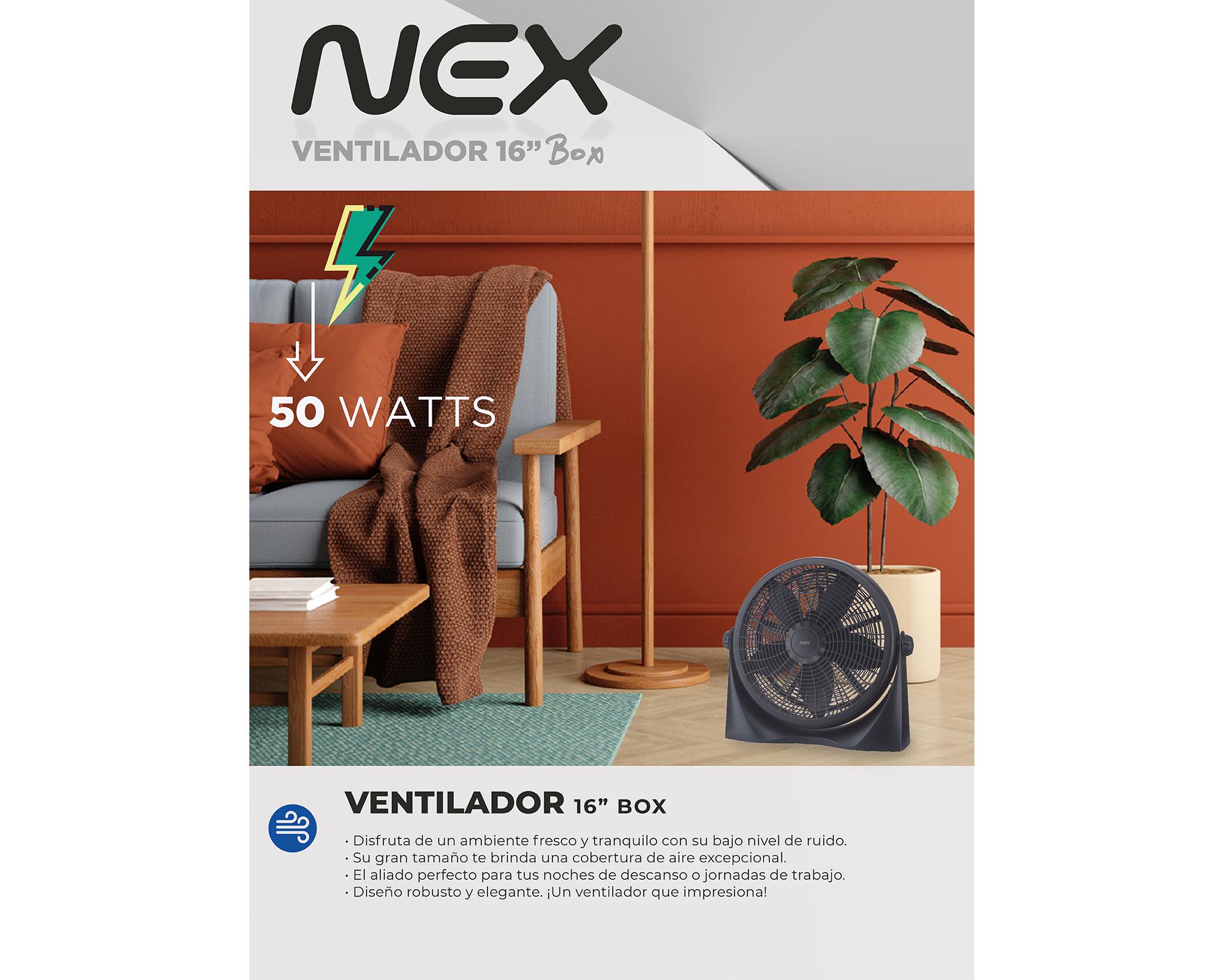 Ventilador box 16'' VBX1600B negro Nex-5
