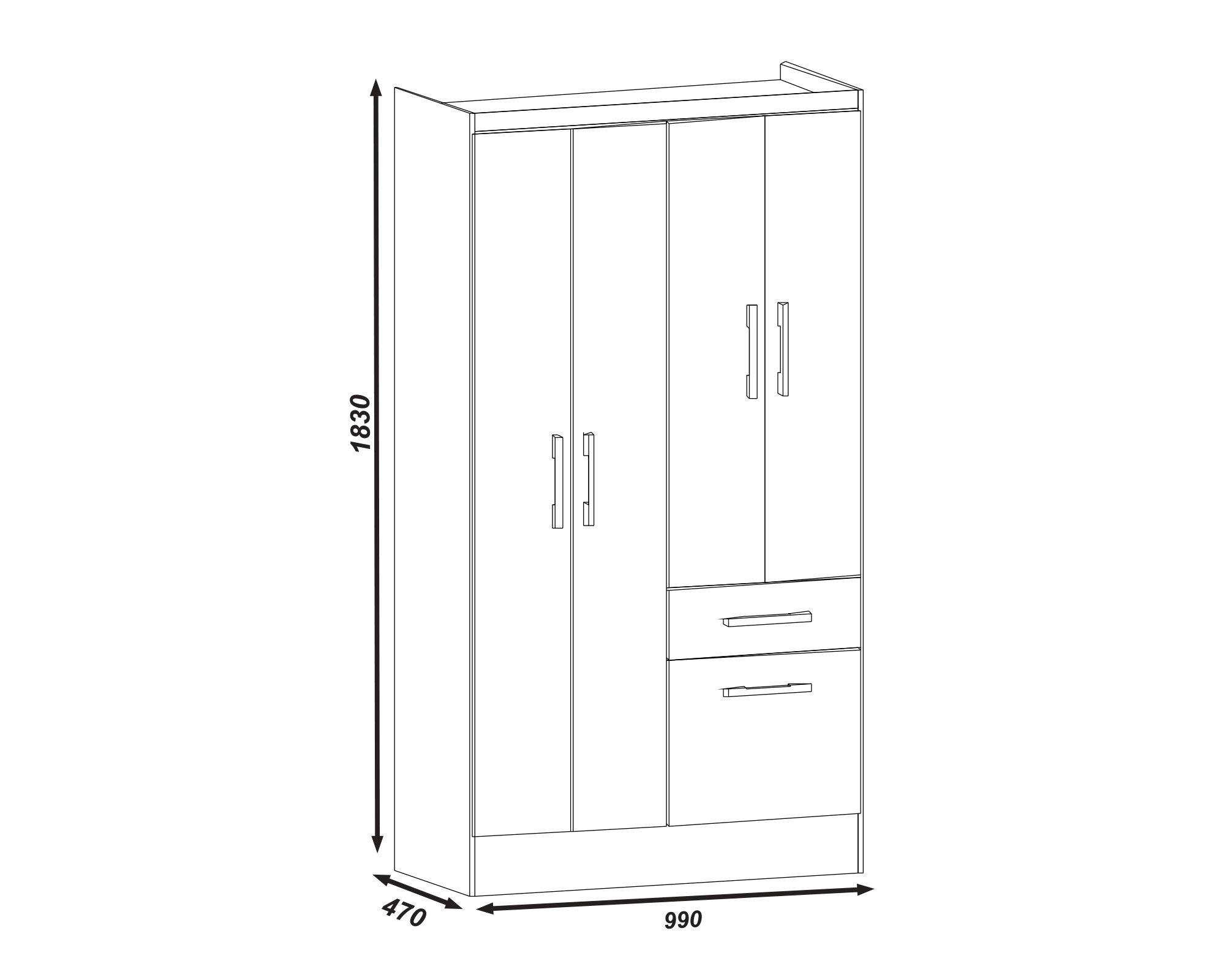 Clóset 4 puertas 1 cajón 1 zapatero mocaccino M+Design-4