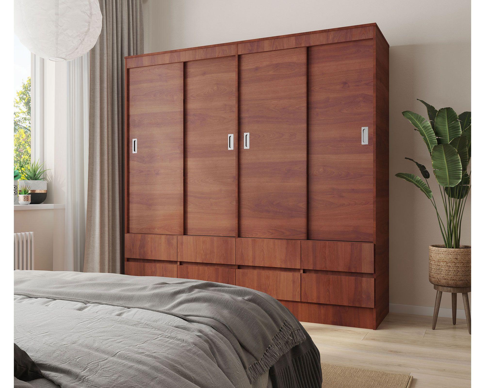 Clóset 4 puertas 8 cajones Maule cerezo Cic-4