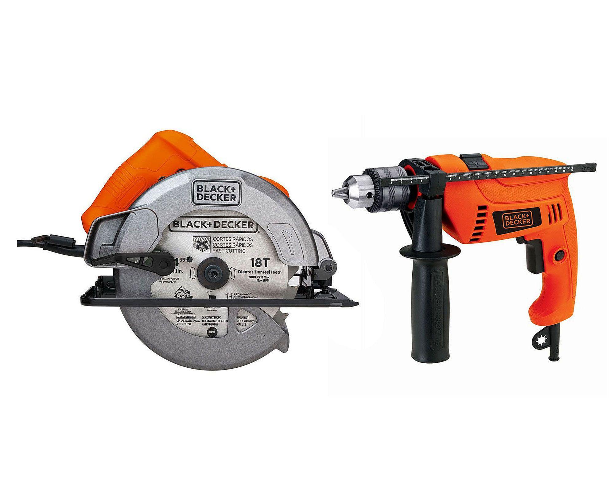 Sierra circular 1400W CS1004 + taladro 550W HD555-B2C Black+Decker-0