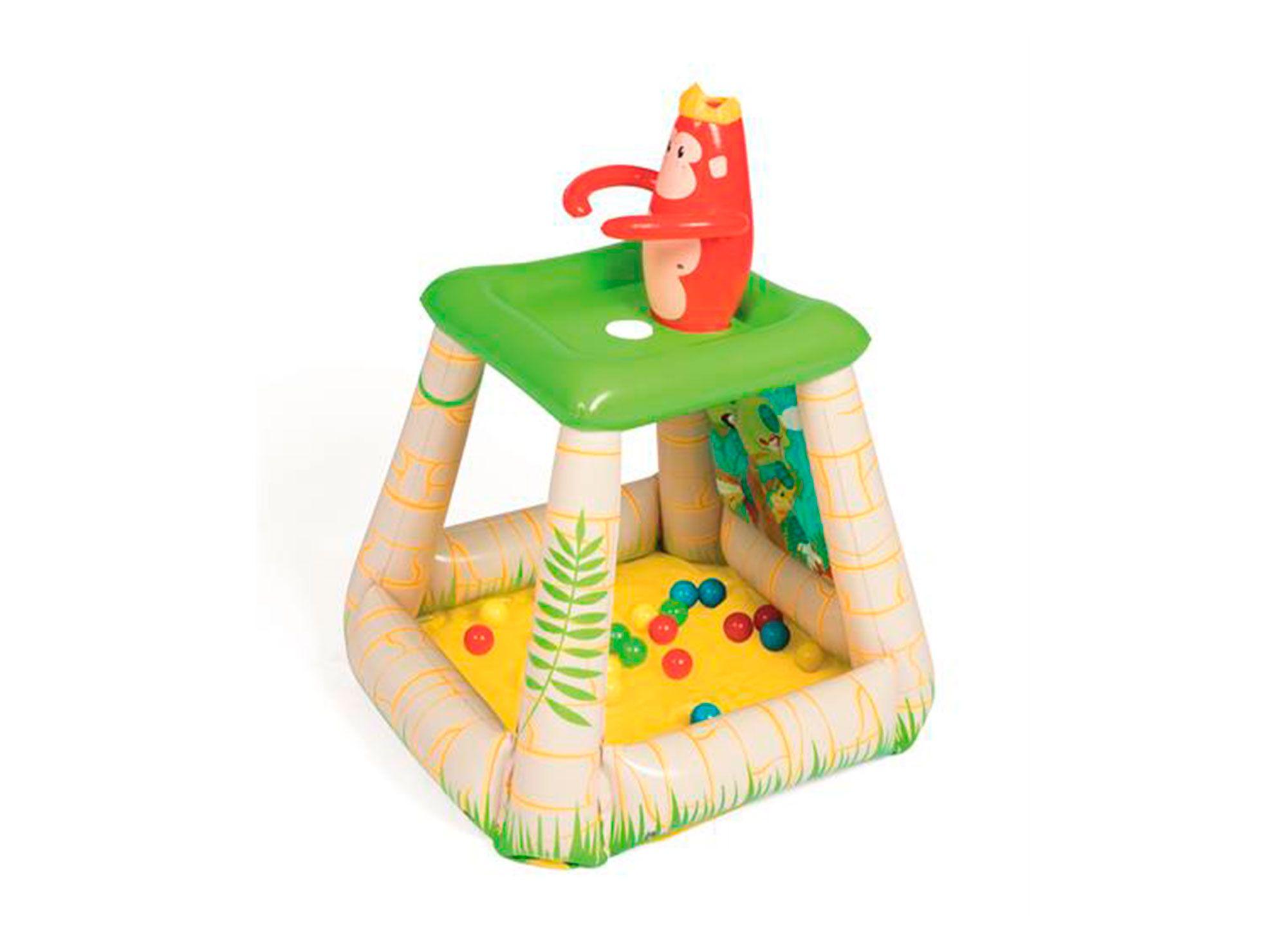 Juego inflable isla + 25 pelotas colores Jungletime Bestway-1