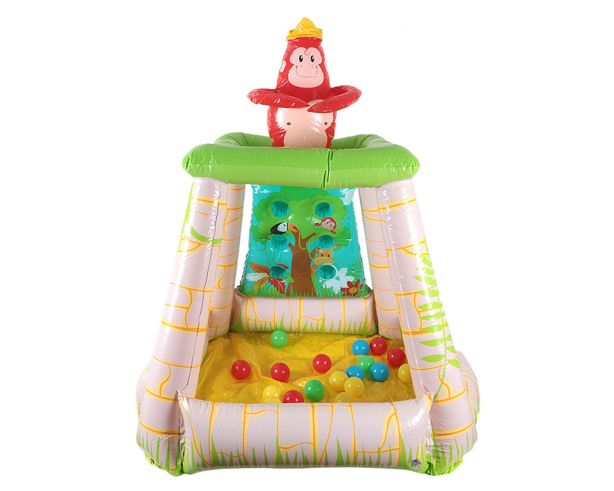 Juego inflable isla + 25 pelotas colores Jungletime Bestway-0