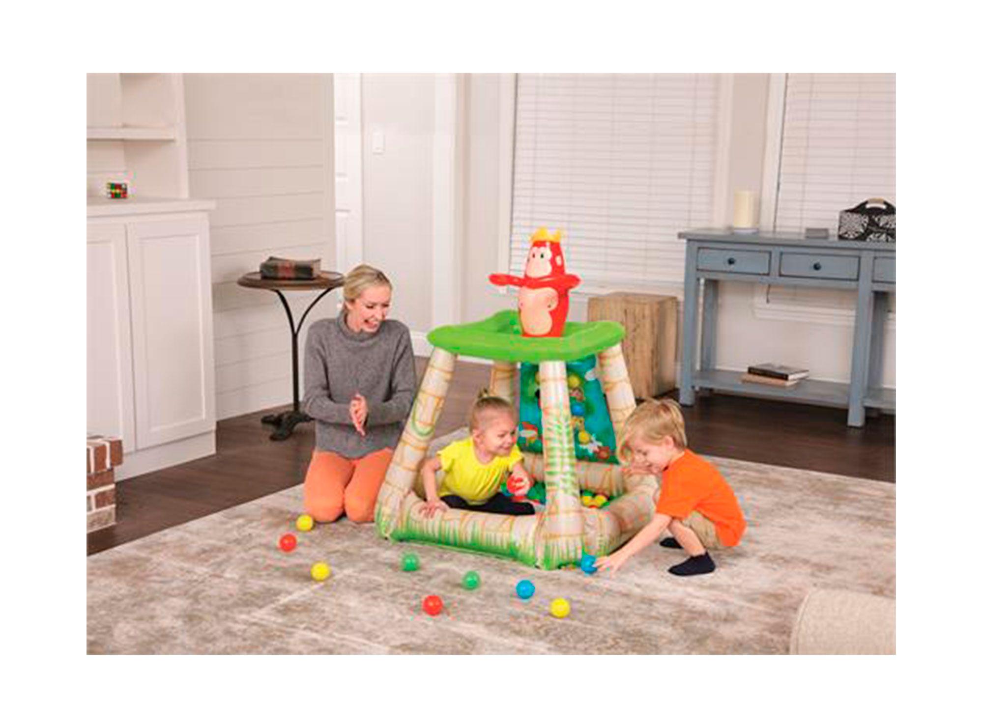 Juego inflable isla + 25 pelotas colores Jungletime Bestway-5