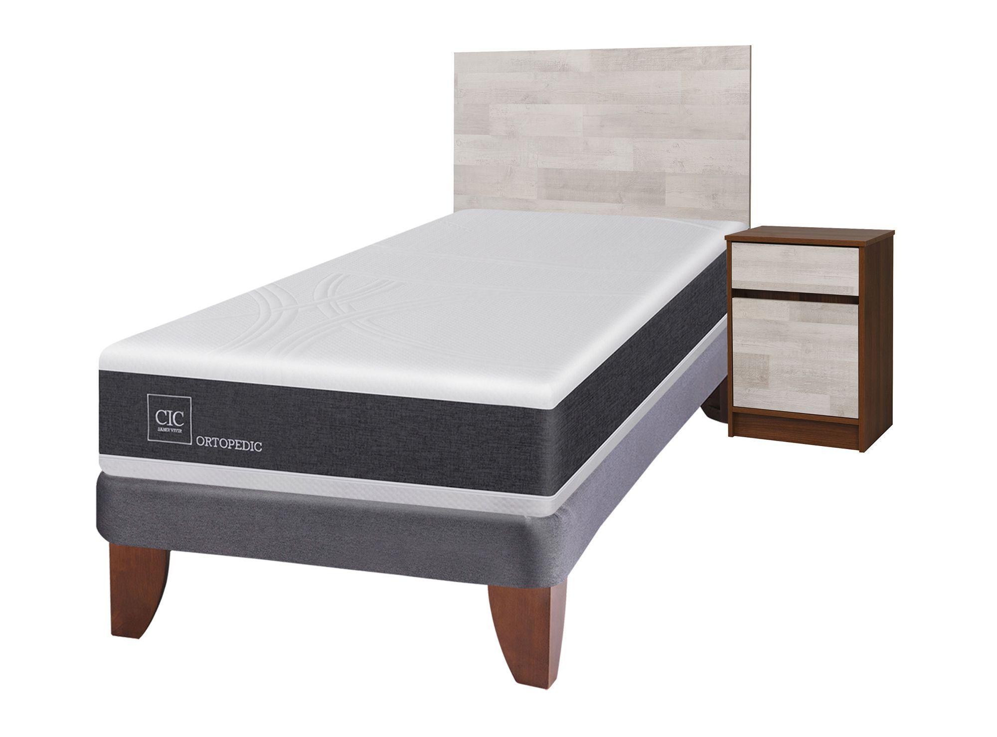 Cama europea 1.5 plazas Ortopedic + set Legno Cic-1