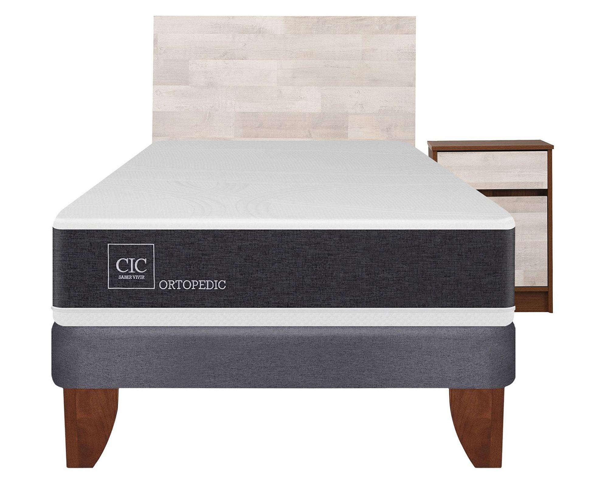 Cama europea 1.5 plazas Ortopedic + set Legno Cic-0