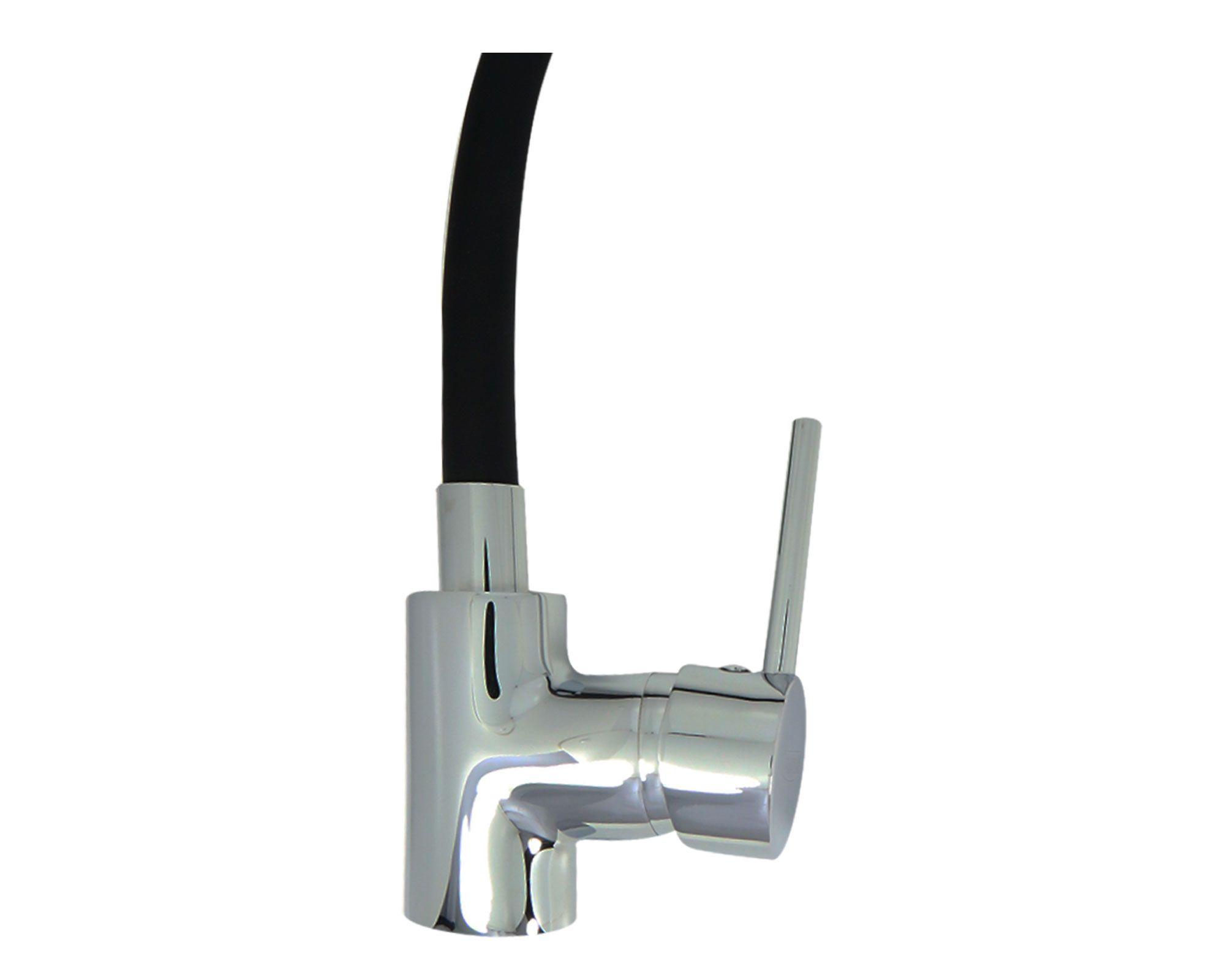 Monomando lavaplatos flexible Hued negro/cromo Vessanti-2