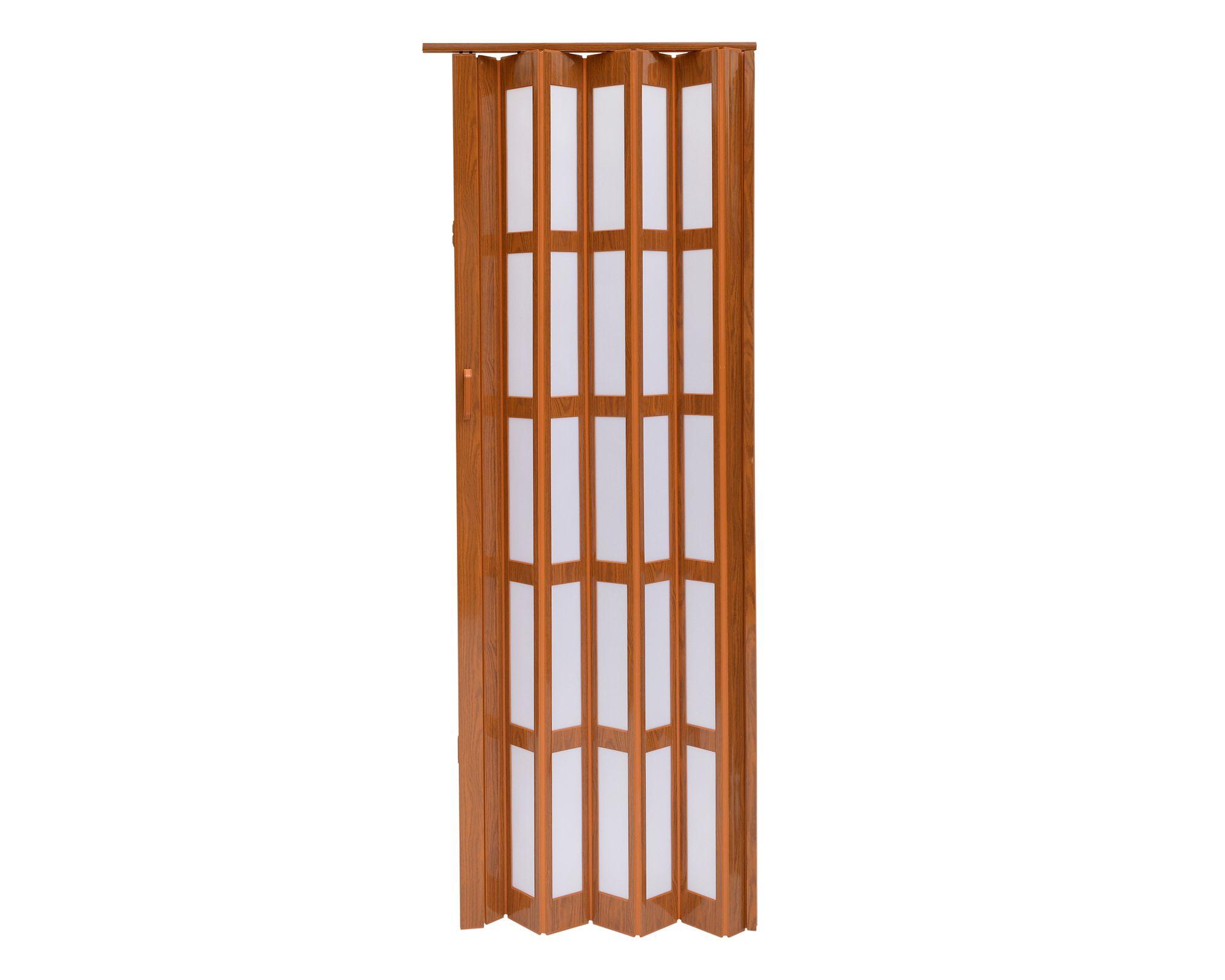Puerta Plegable PVC 120x200 cm Baldara Café claro con ventana-1