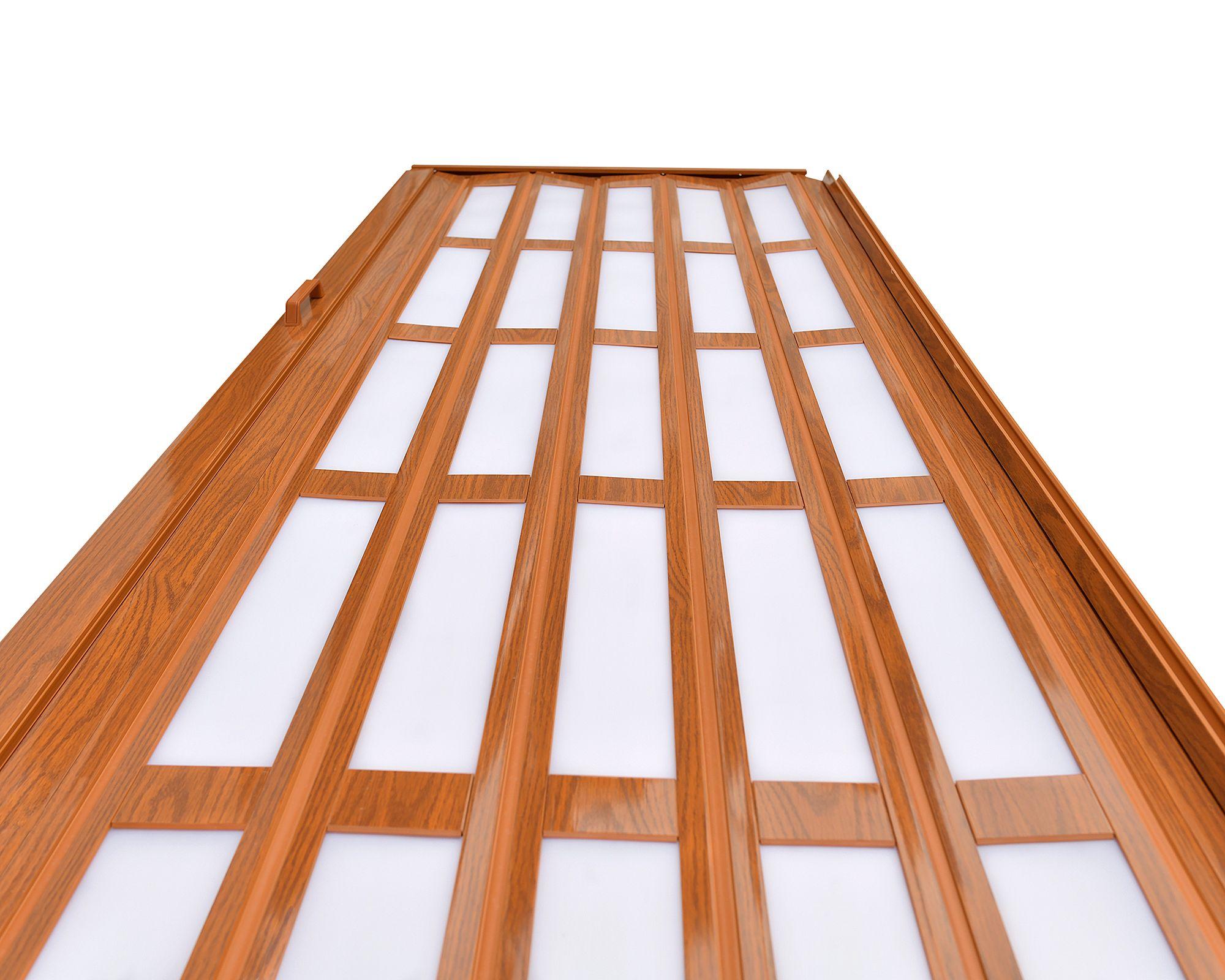 Puerta Plegable PVC 120x200 cm Baldara Café claro con ventana-3