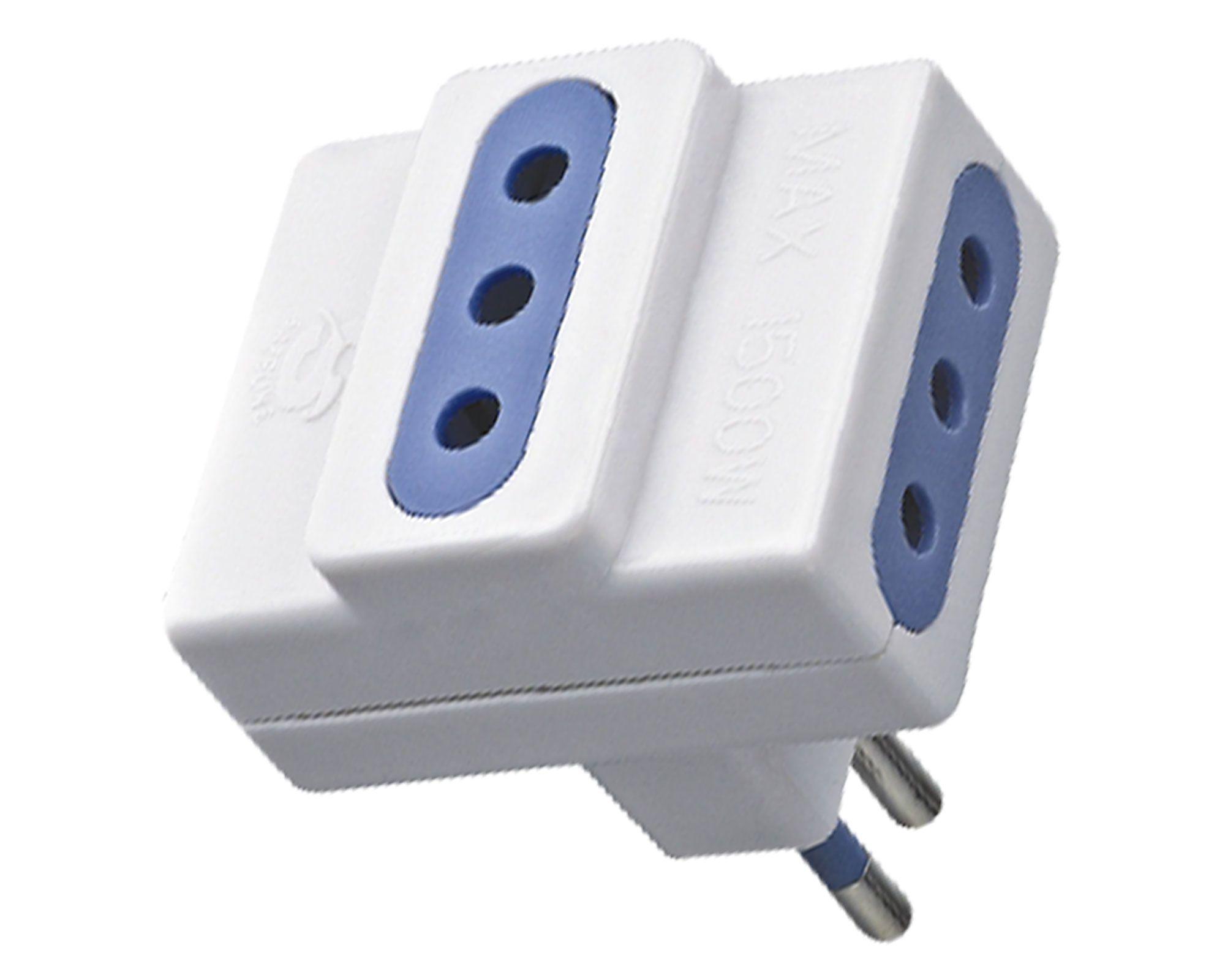 Adaptador triple 10A 2P+T blanco McCarthy.-0