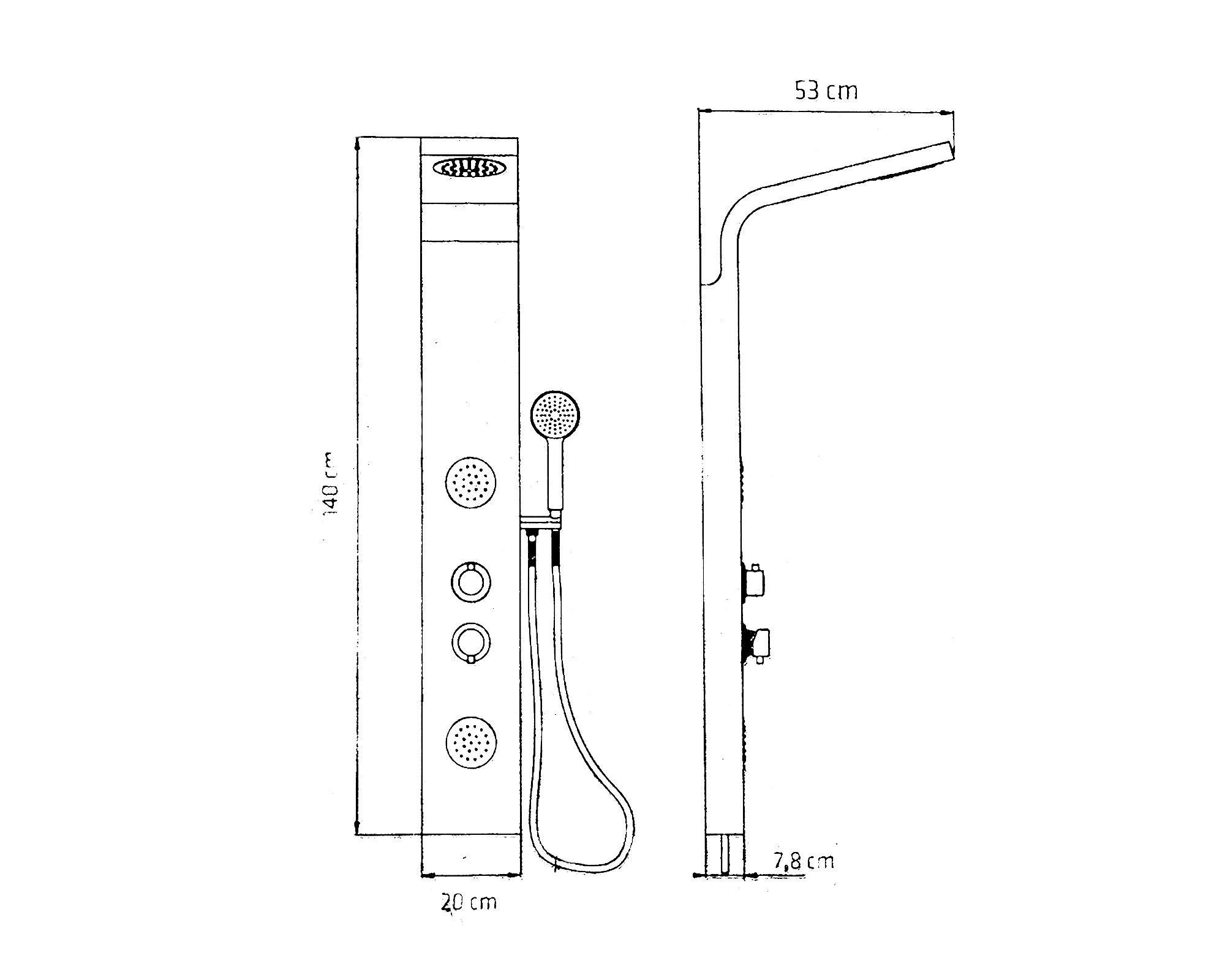 Columna ducha 140 cm 2 jets bambú Vessanti-5