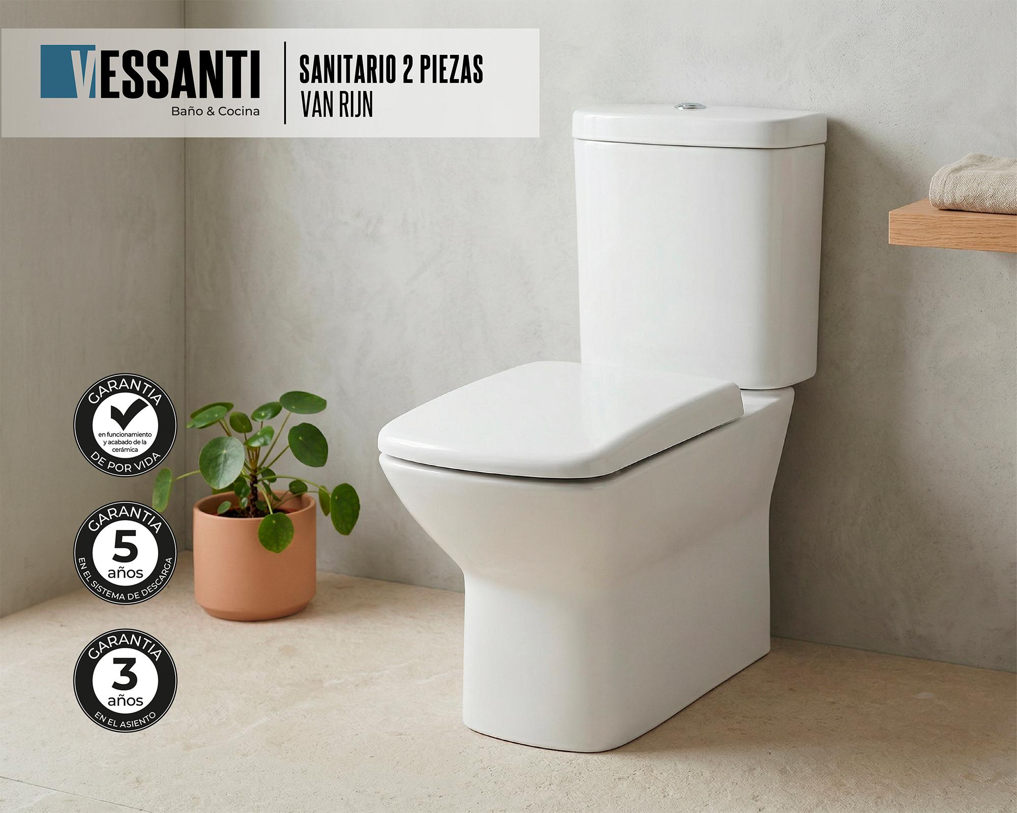 Sanitario 30 cm Dual flush asiento cierre suave Van rijn 2 piezas-2