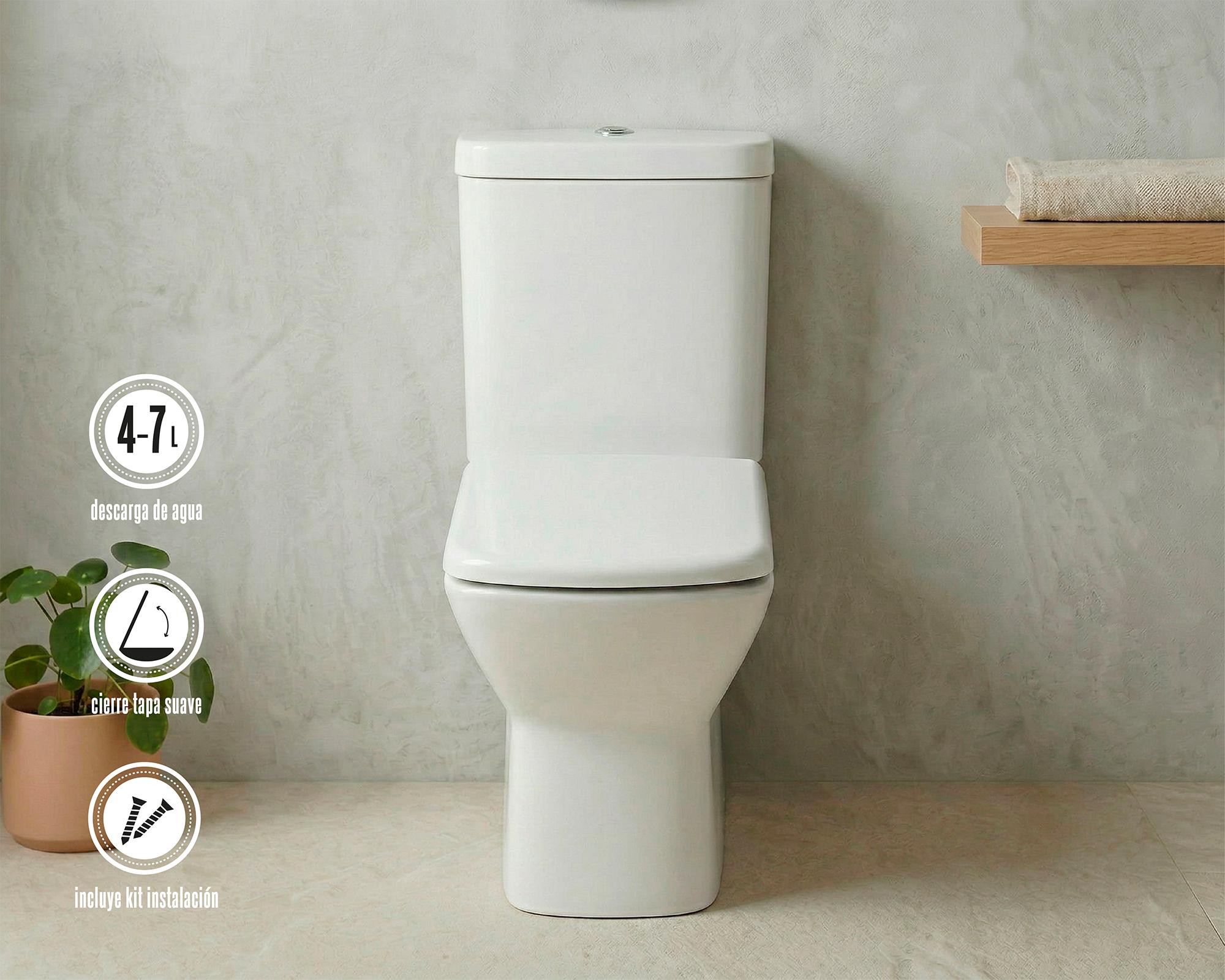 Sanitario 30 cm Dual flush asiento cierre suave Van rijn 2 piezas-4