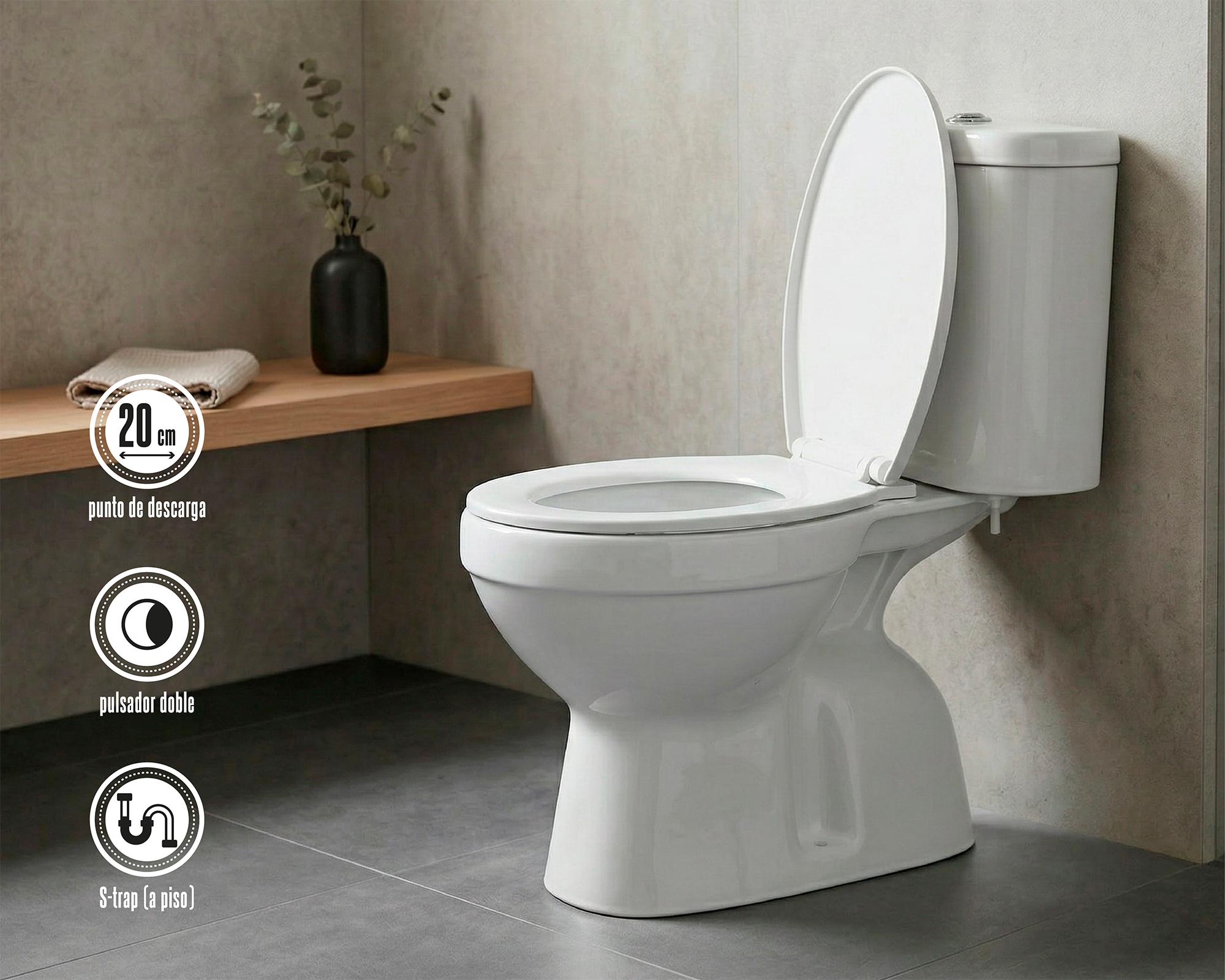 Two piece 20 cm asiento cierre suave Bali blanco-2