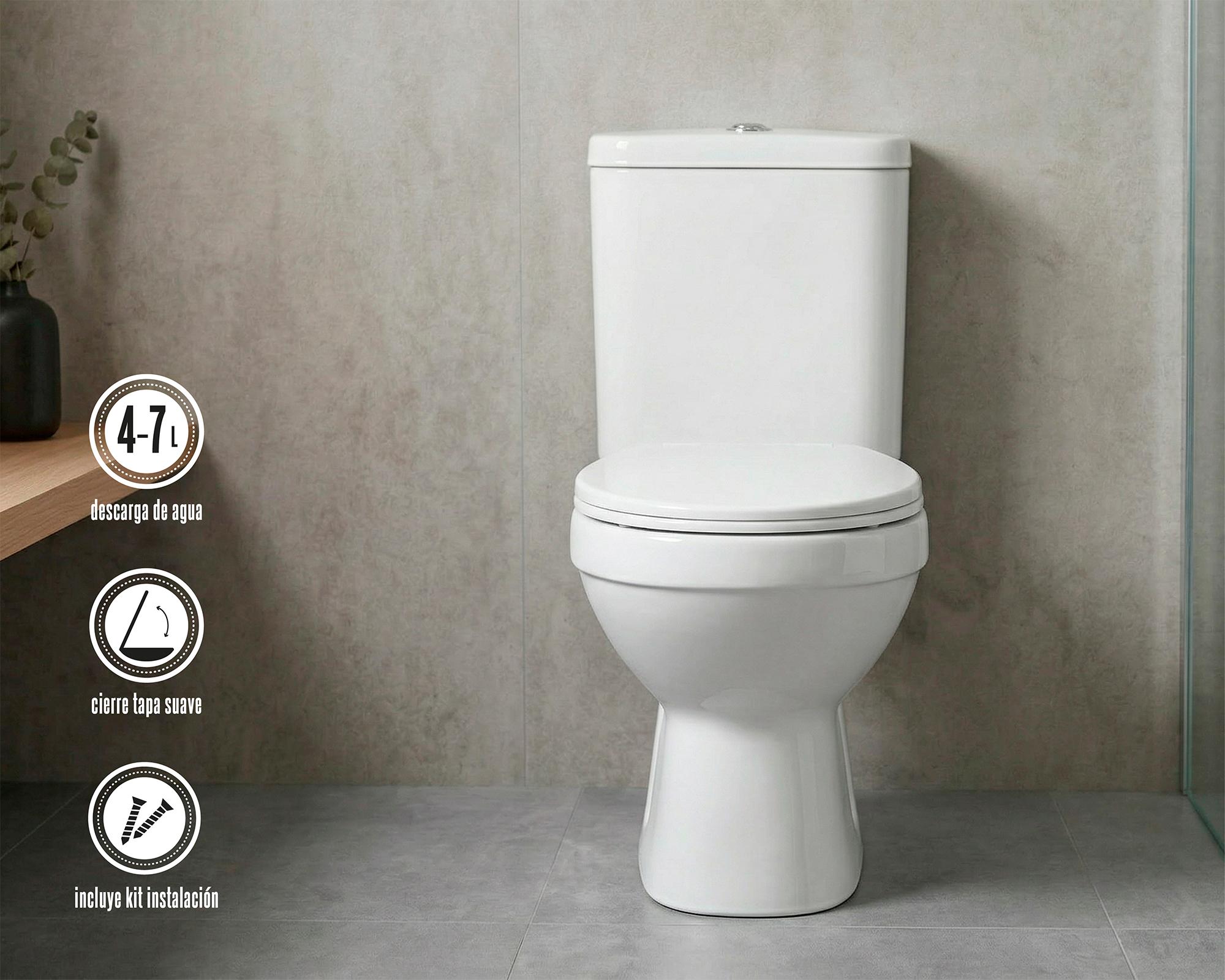 Two piece 20 cm asiento cierre suave Bali blanco-3