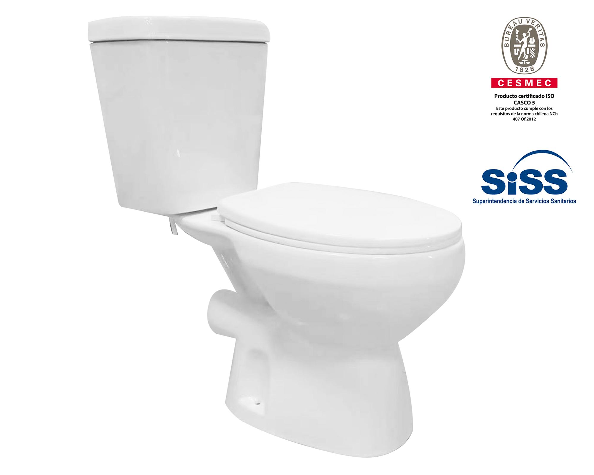 Sanitario 18 cm asiento cierre suave Aure blanco 2 piezas-0