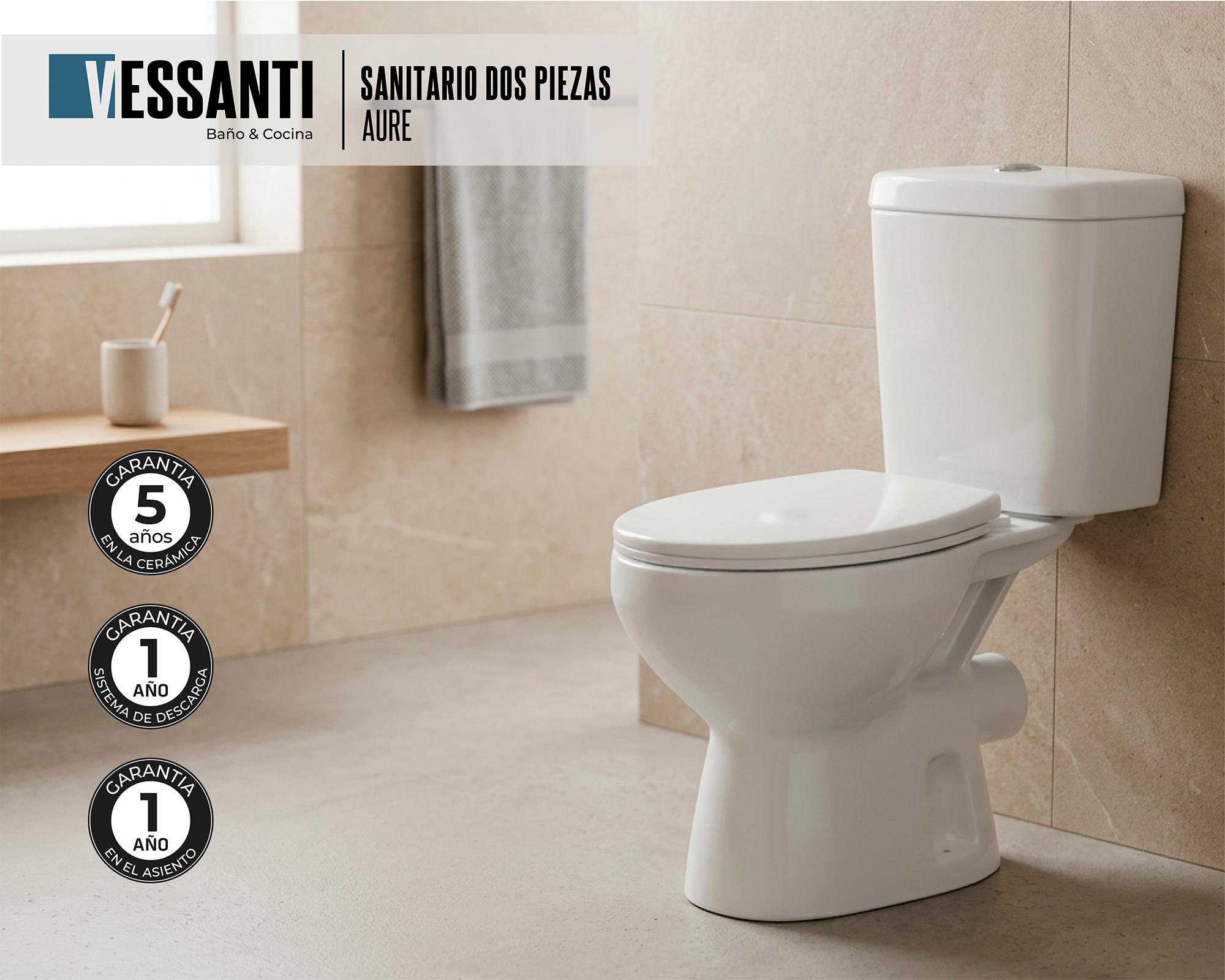 Sanitario 18 cm asiento cierre suave Aure blanco 2 piezas-1