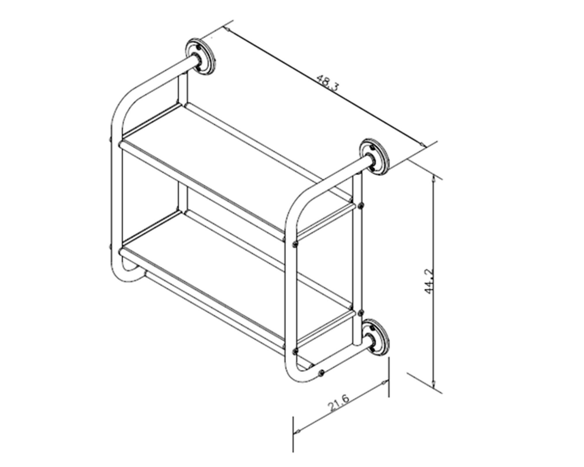 Repisa doble toallero cromo 48.3 cm-2