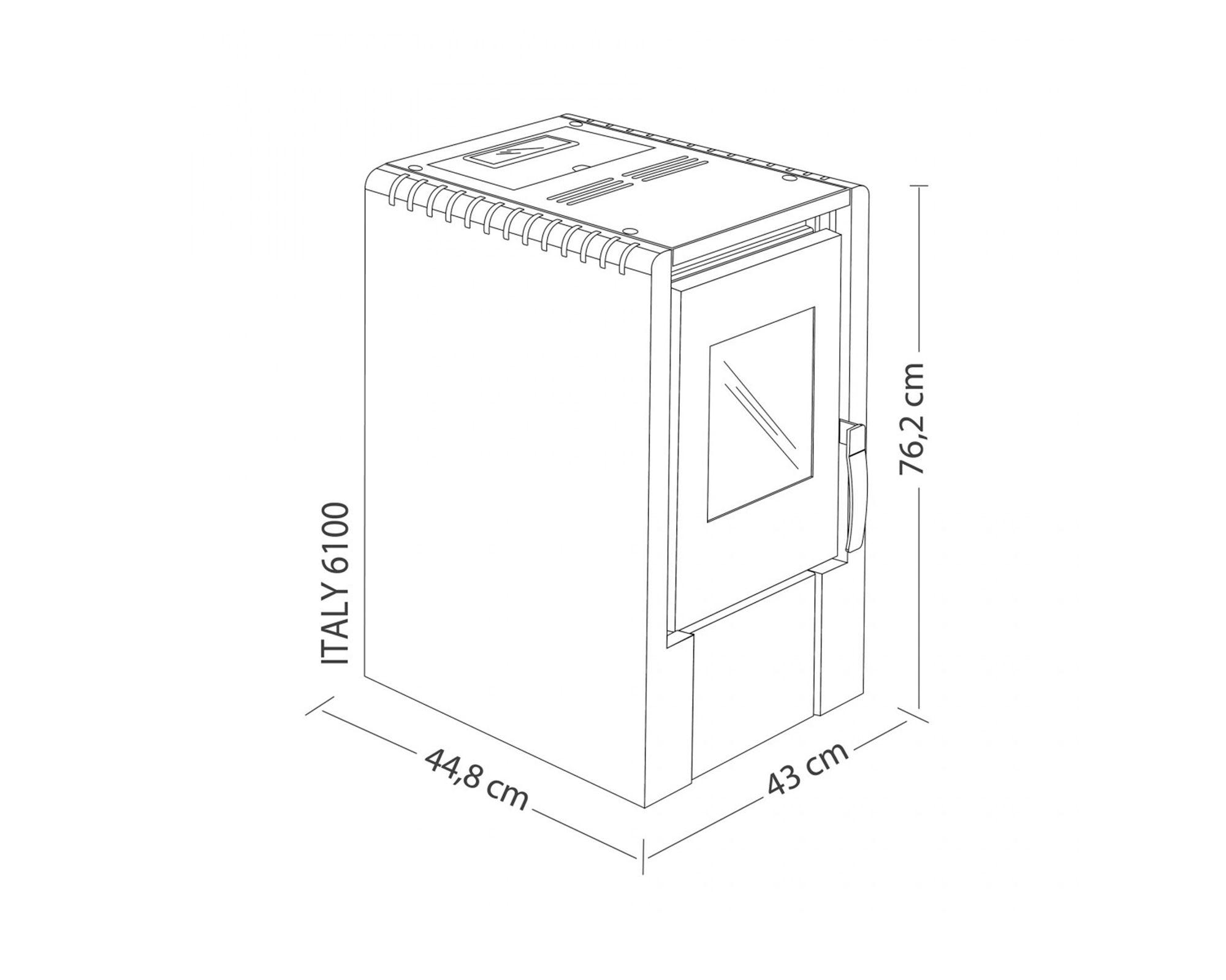 Estufa pellet 6000W Italy 6100 rojo-2