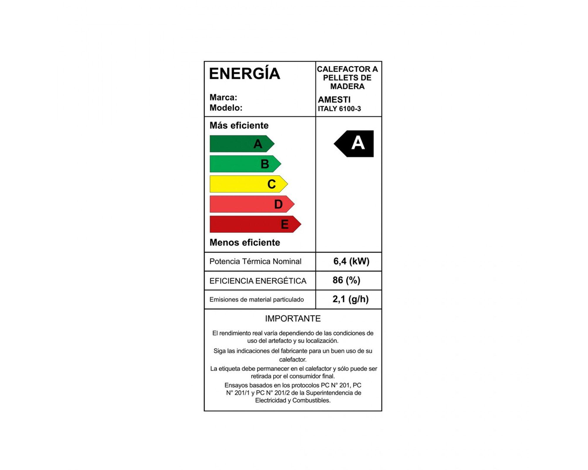 Estufa pellet 6000W Italy 6100 rojo-4