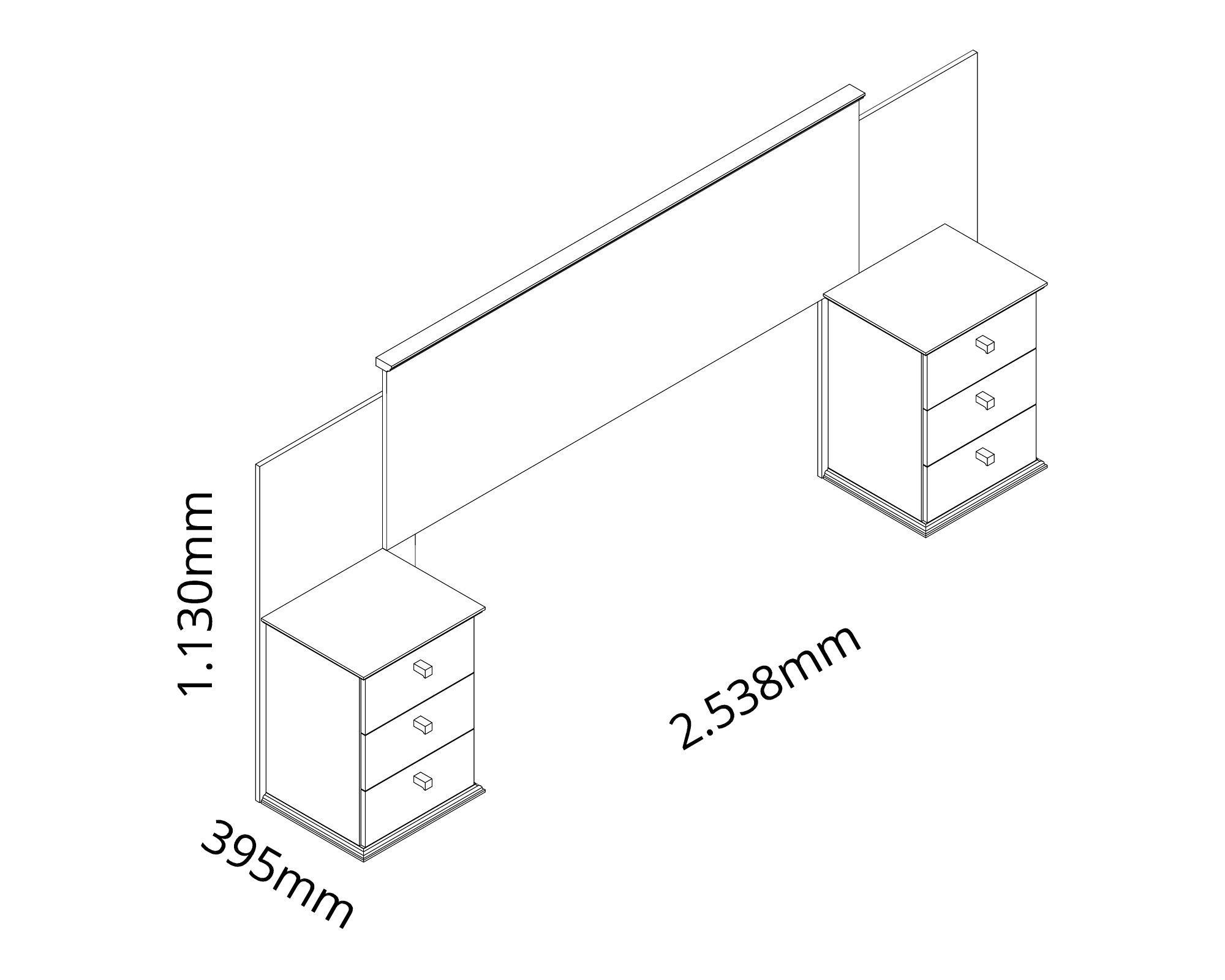 Respaldo 2 plazas con velador Londres ébano M+Design-6
