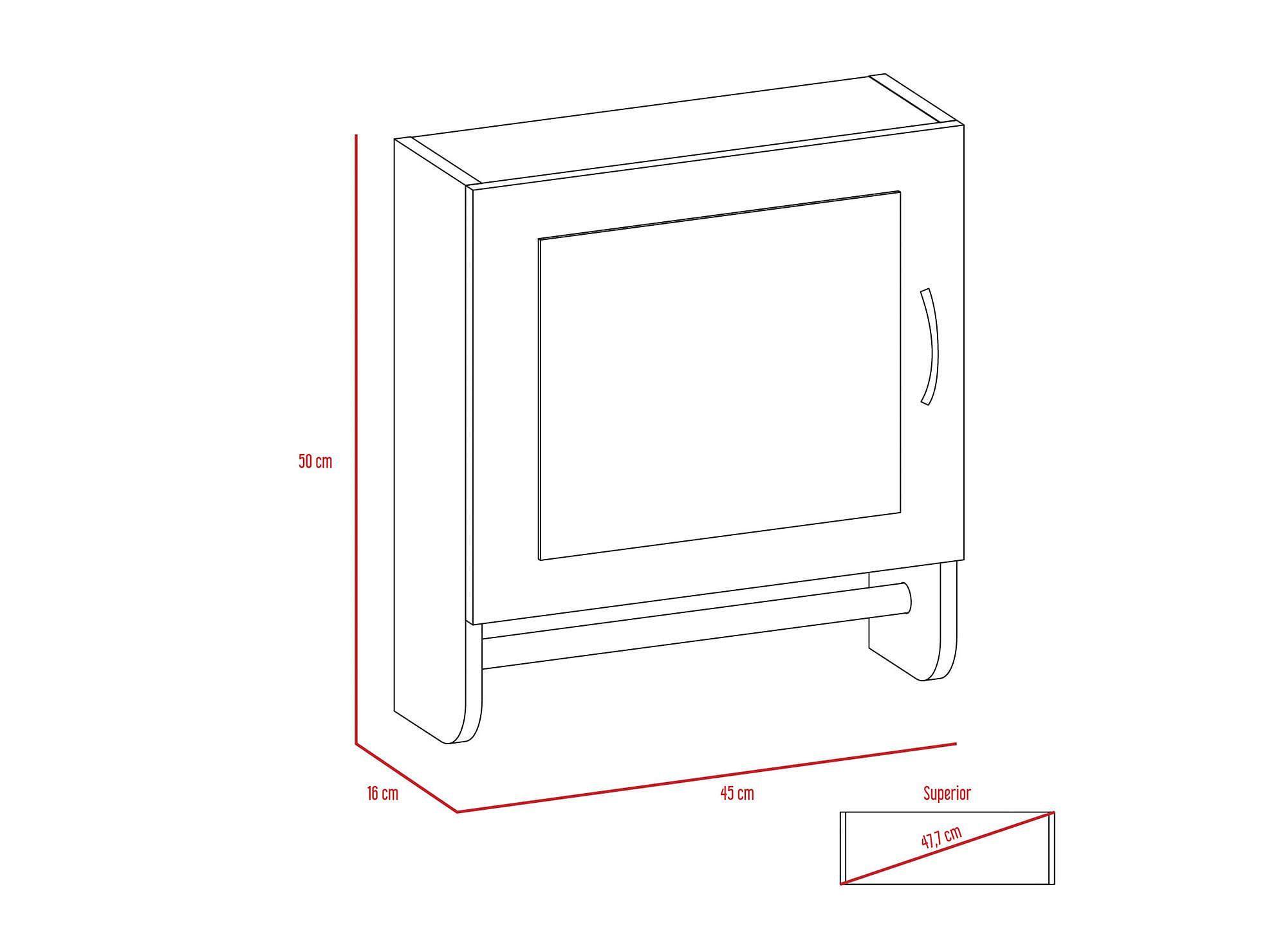 Botiquín 1 puerta Bath 300 rovere/blanco TuHome-7