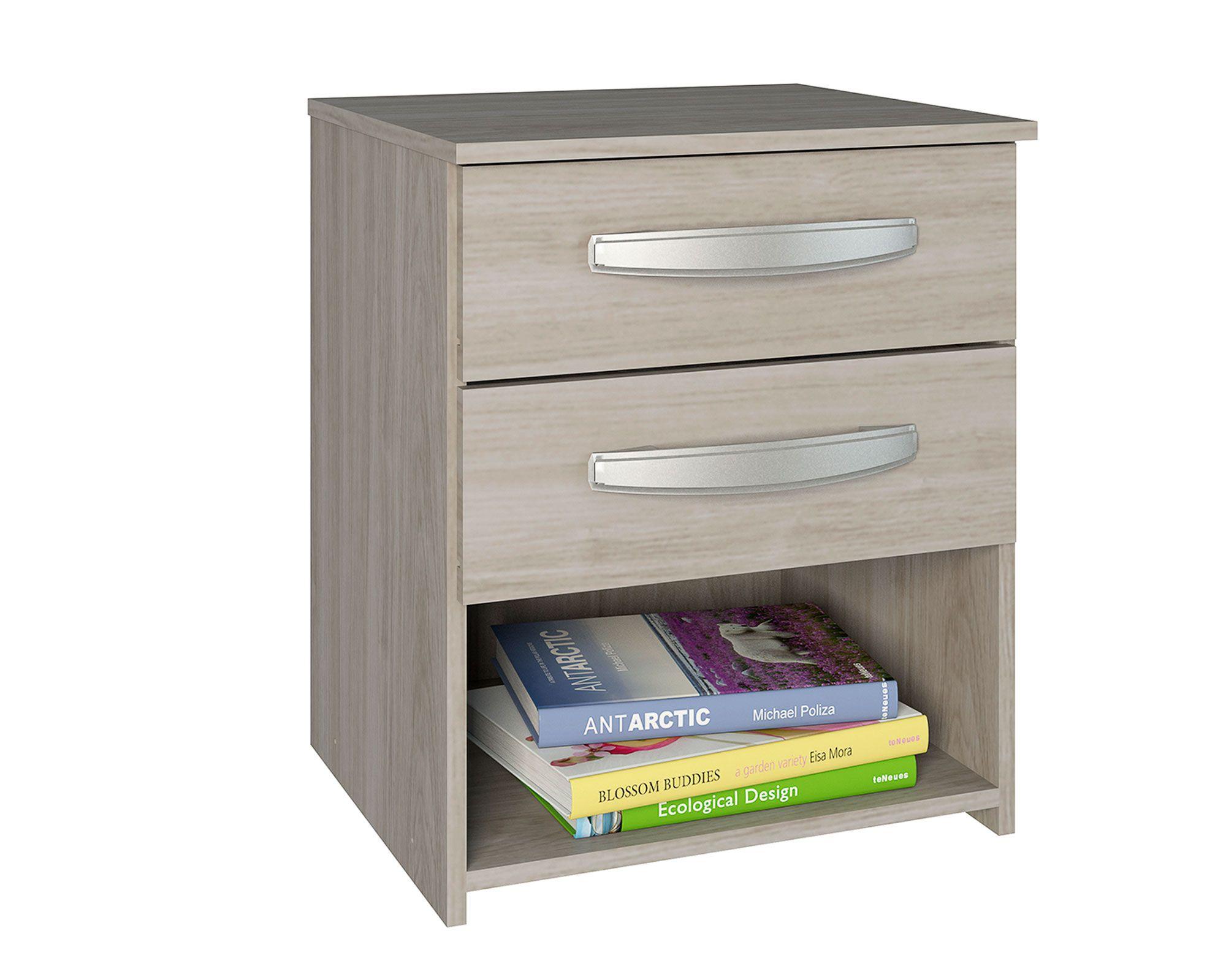 Clóset 2 puertas 2 cajones + velador 2 cajones crema M+Design-2