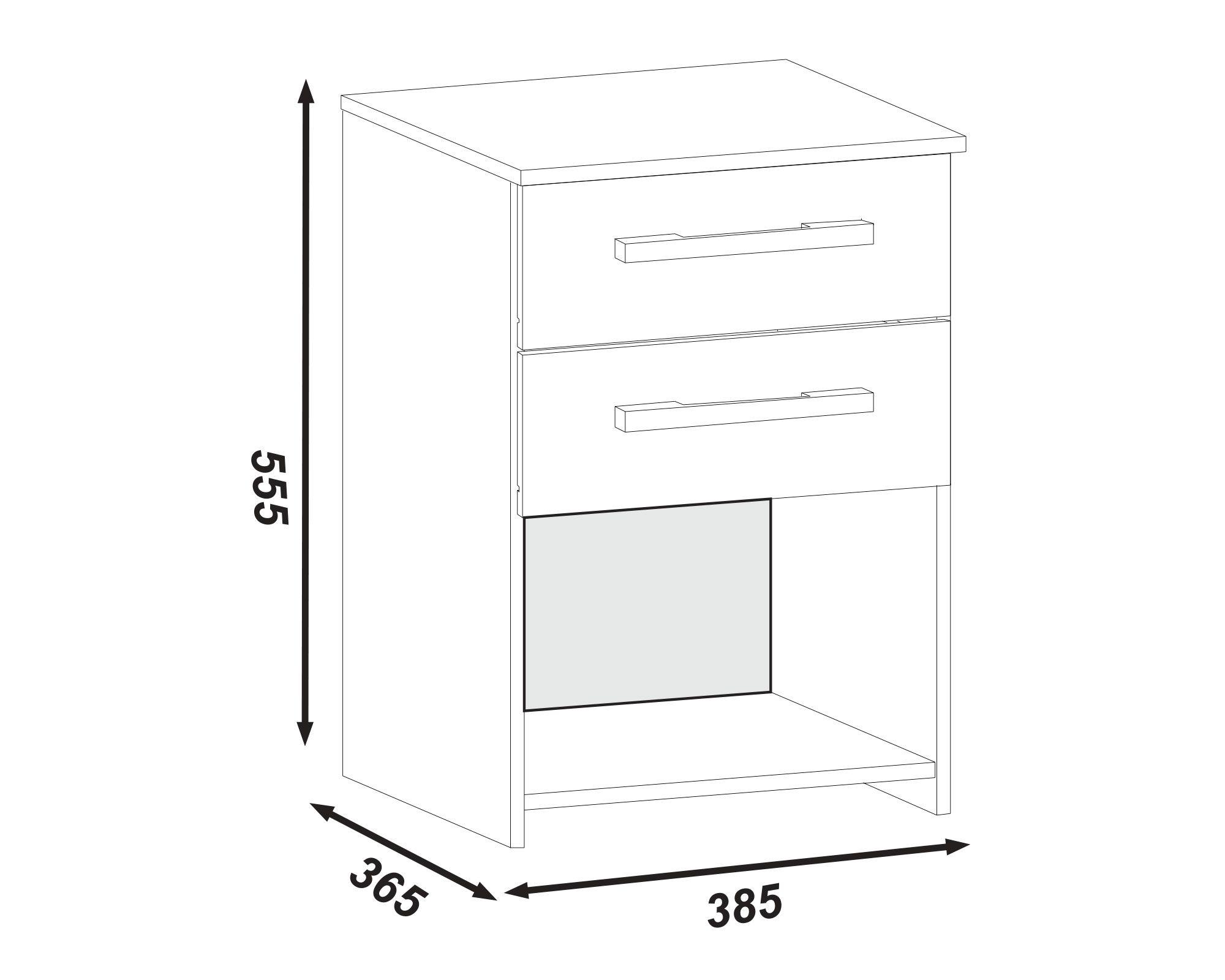 Clóset 2 puertas 2 cajones + velador 2 cajones crema M+Design-6