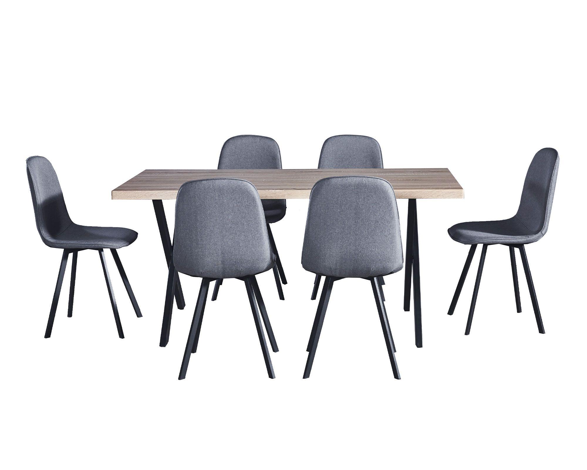 Comedor 6 sillas Tomasa natural/gris M+Design-2