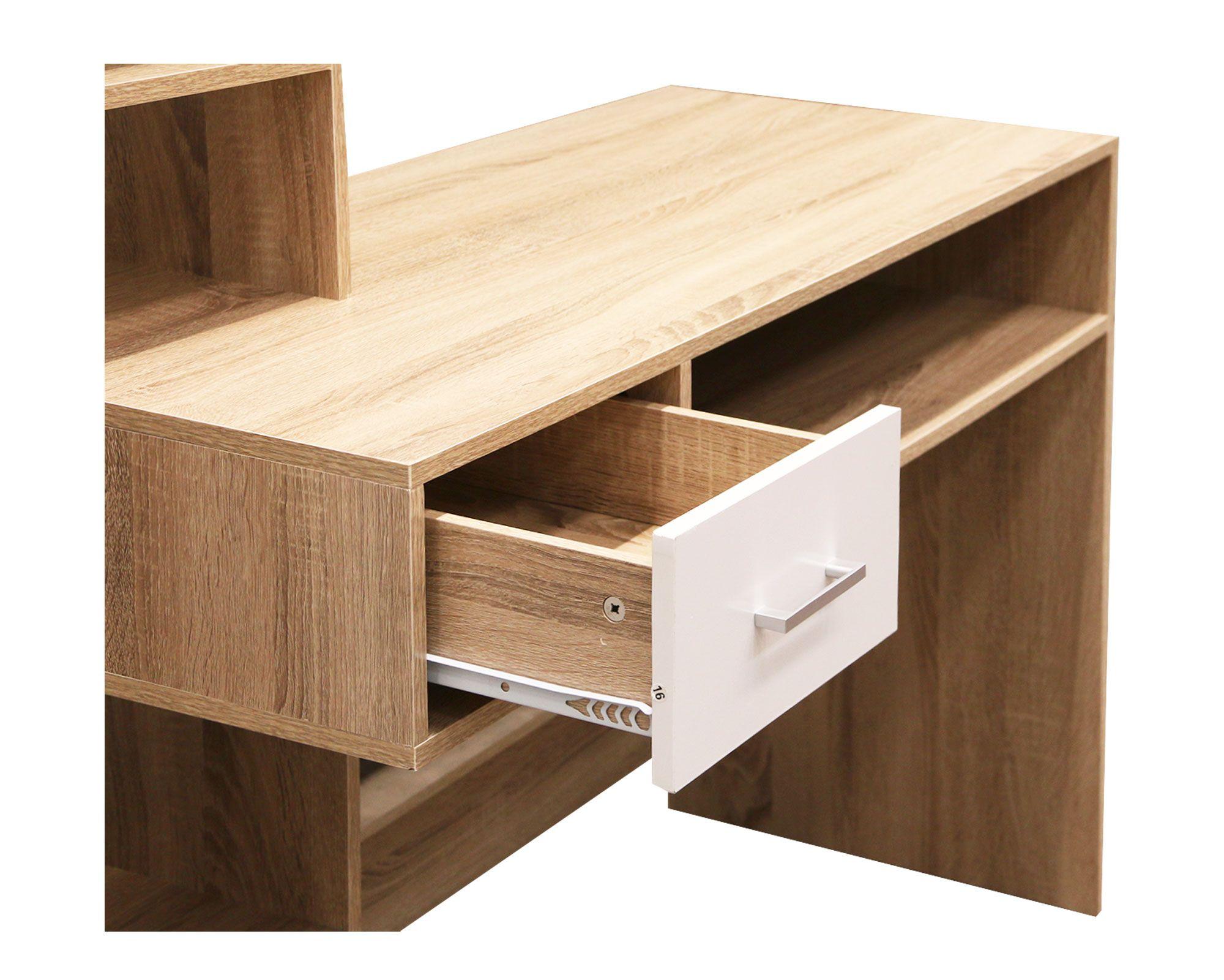 Centro trabajo 1 cajón 1 puerta natural/blanco M+Design-3
