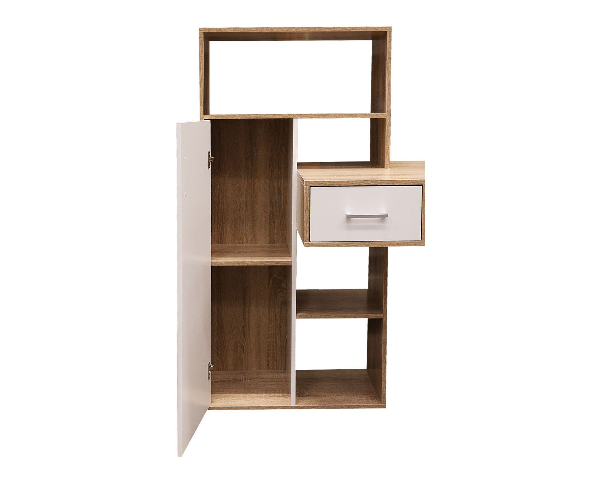 Centro trabajo 1 cajón 1 puerta natural/blanco M+Design-4