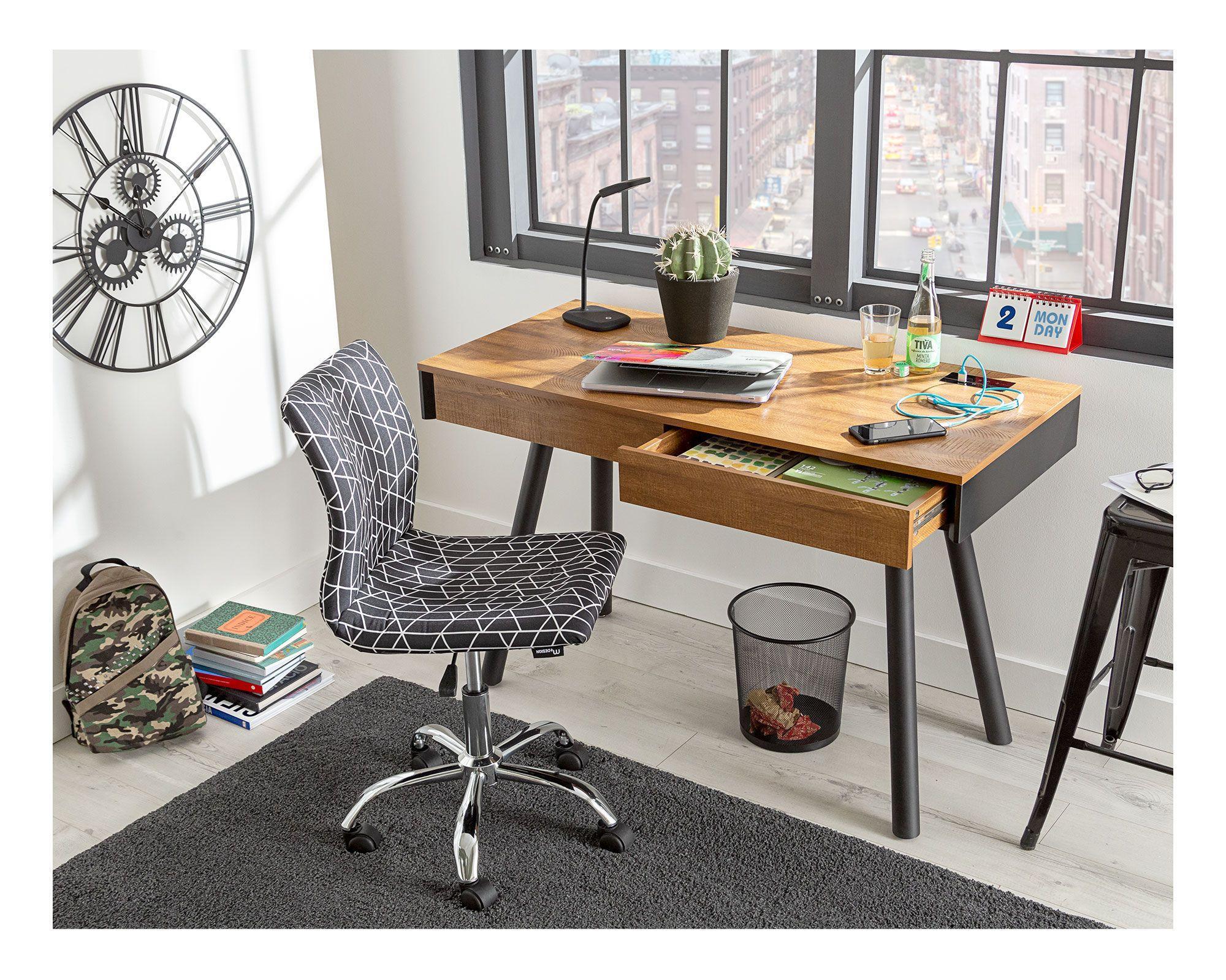 Escritorio 2 cajones con parlantes natural M+Design-8