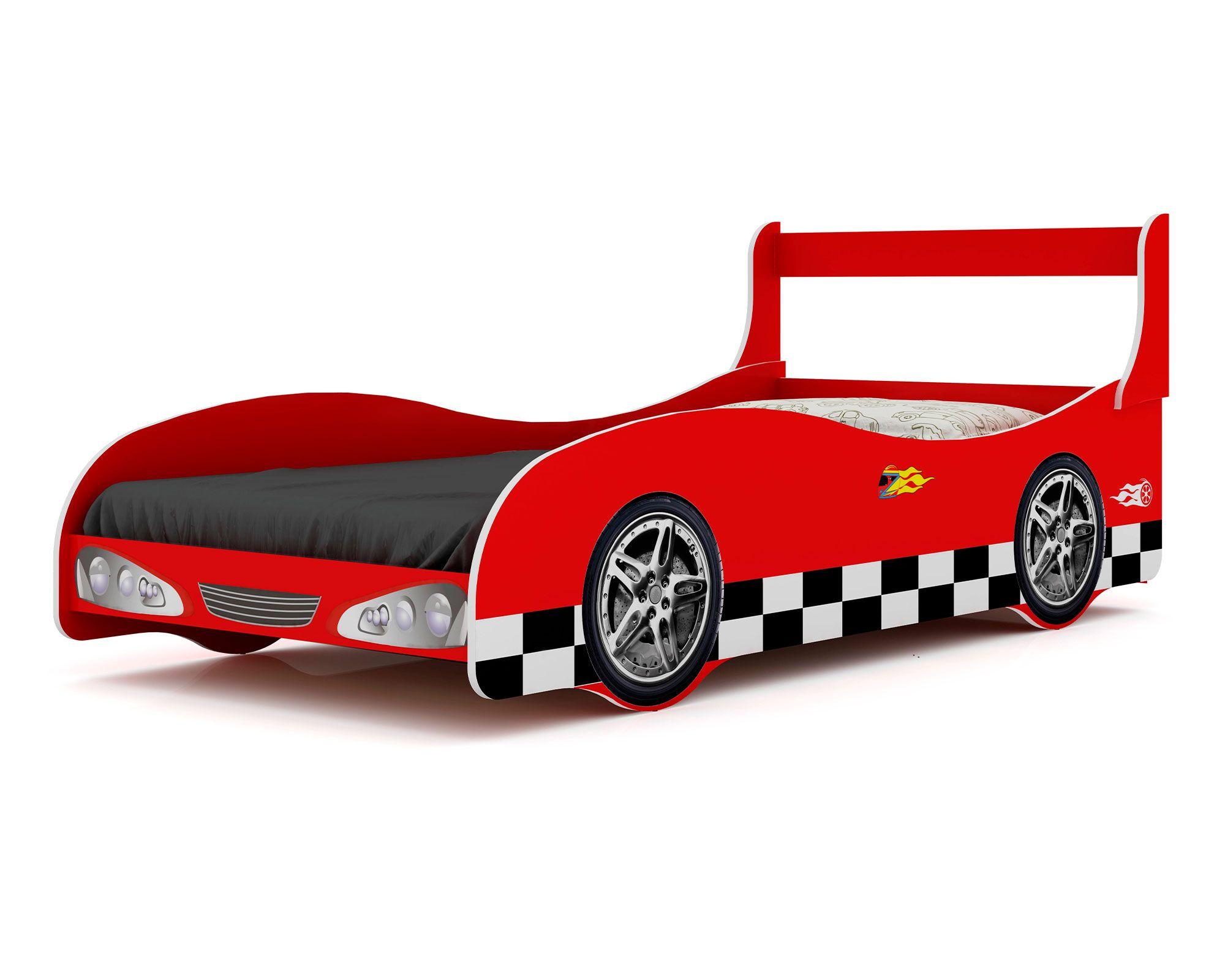 Cama infantil 1 plaza auto rally rojo M+Design-0