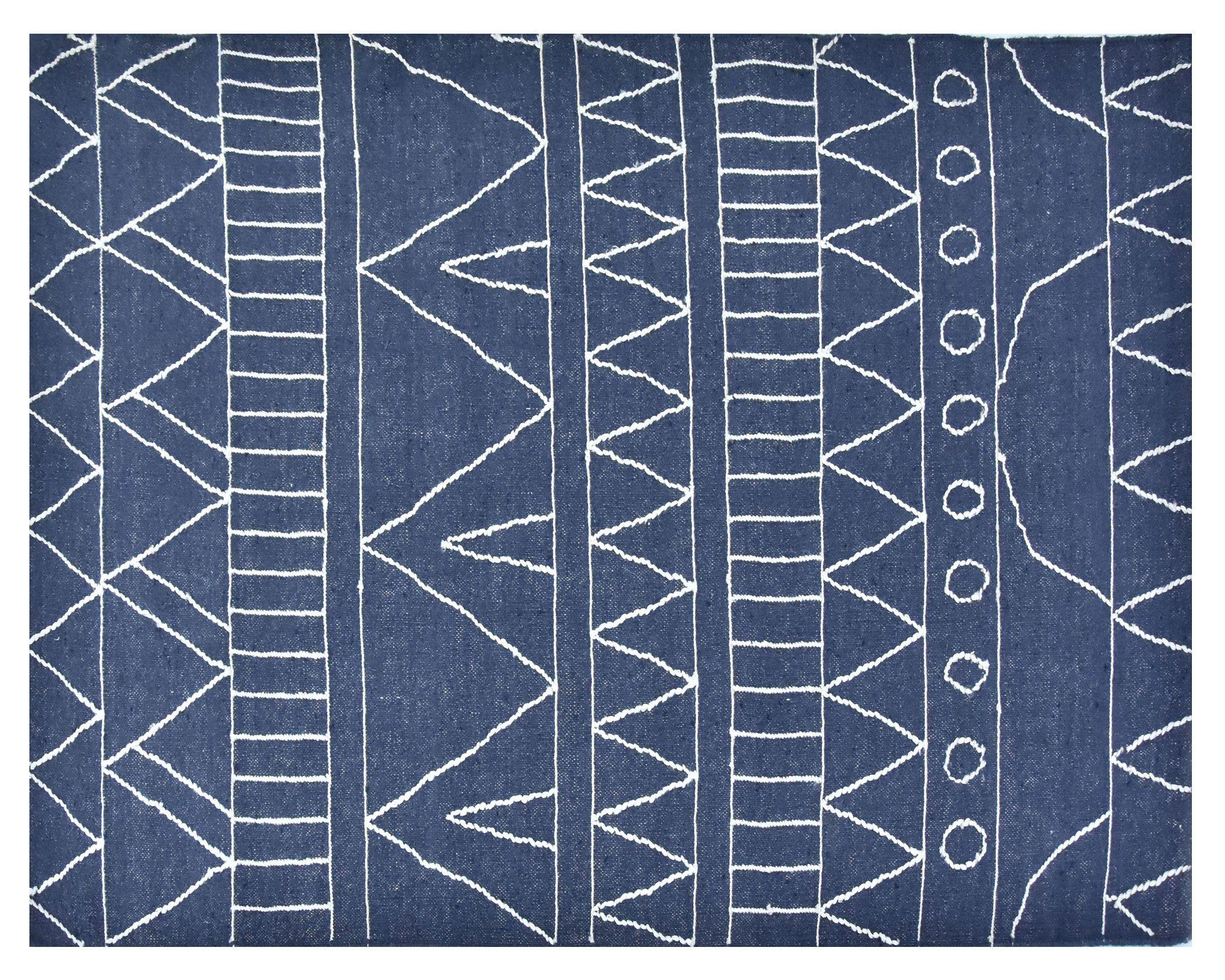 Alfombra 120x180 cm Líneas azul/blanco Cotidiana-0